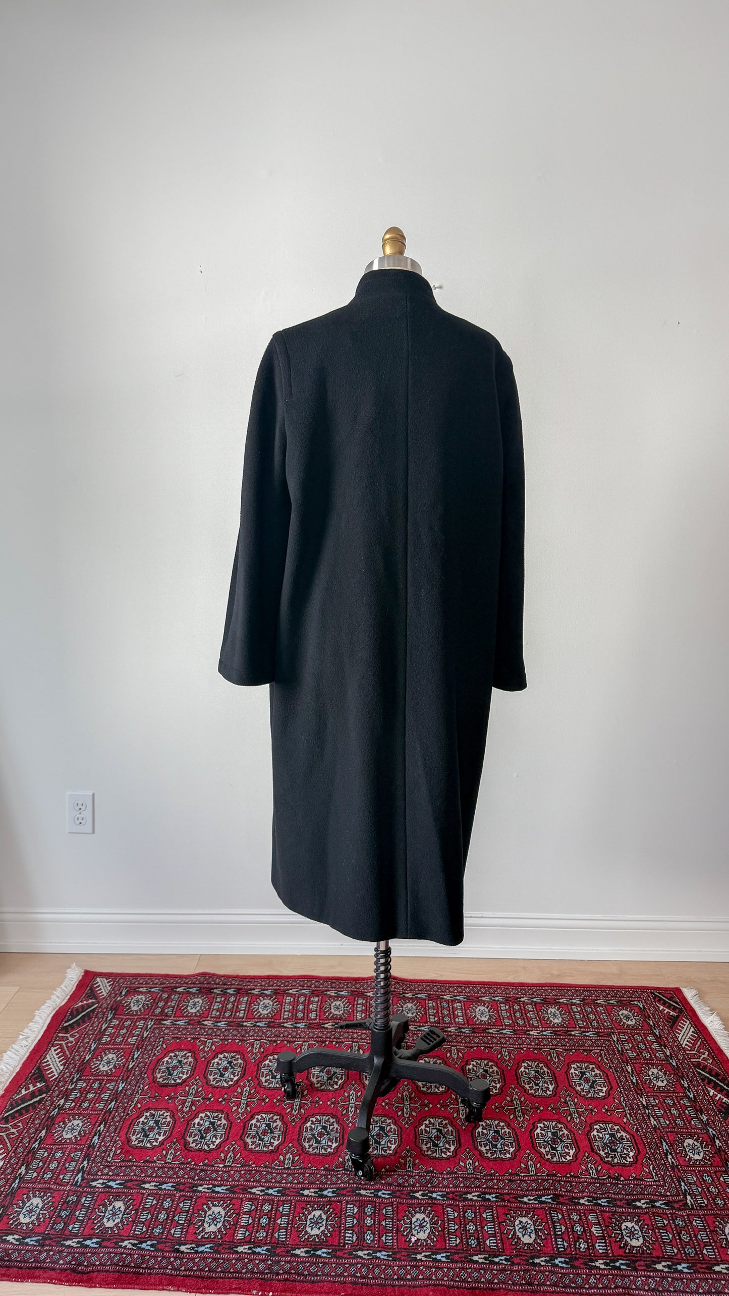 Max Mara Black Wool Long Coat (US 14)