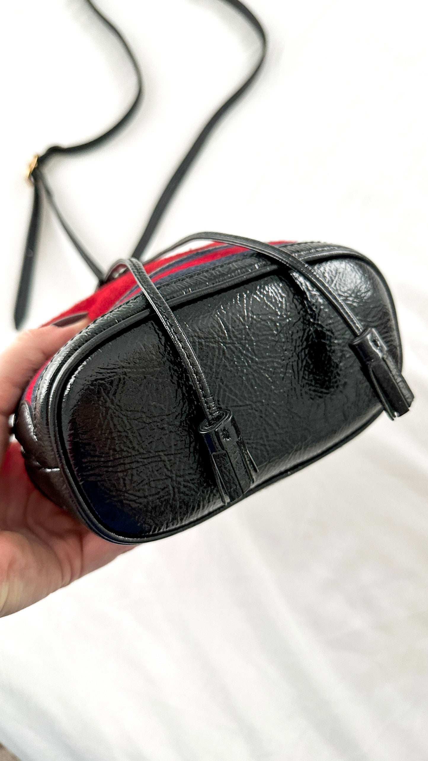 Gucci Small Ophidia Red Suede Bucket Bag Purse