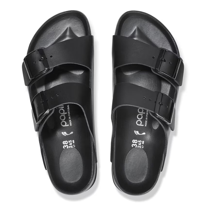 NEW Birkenstock Women's Arizona Flex Platform Black Leather Papilio Sandals (37)