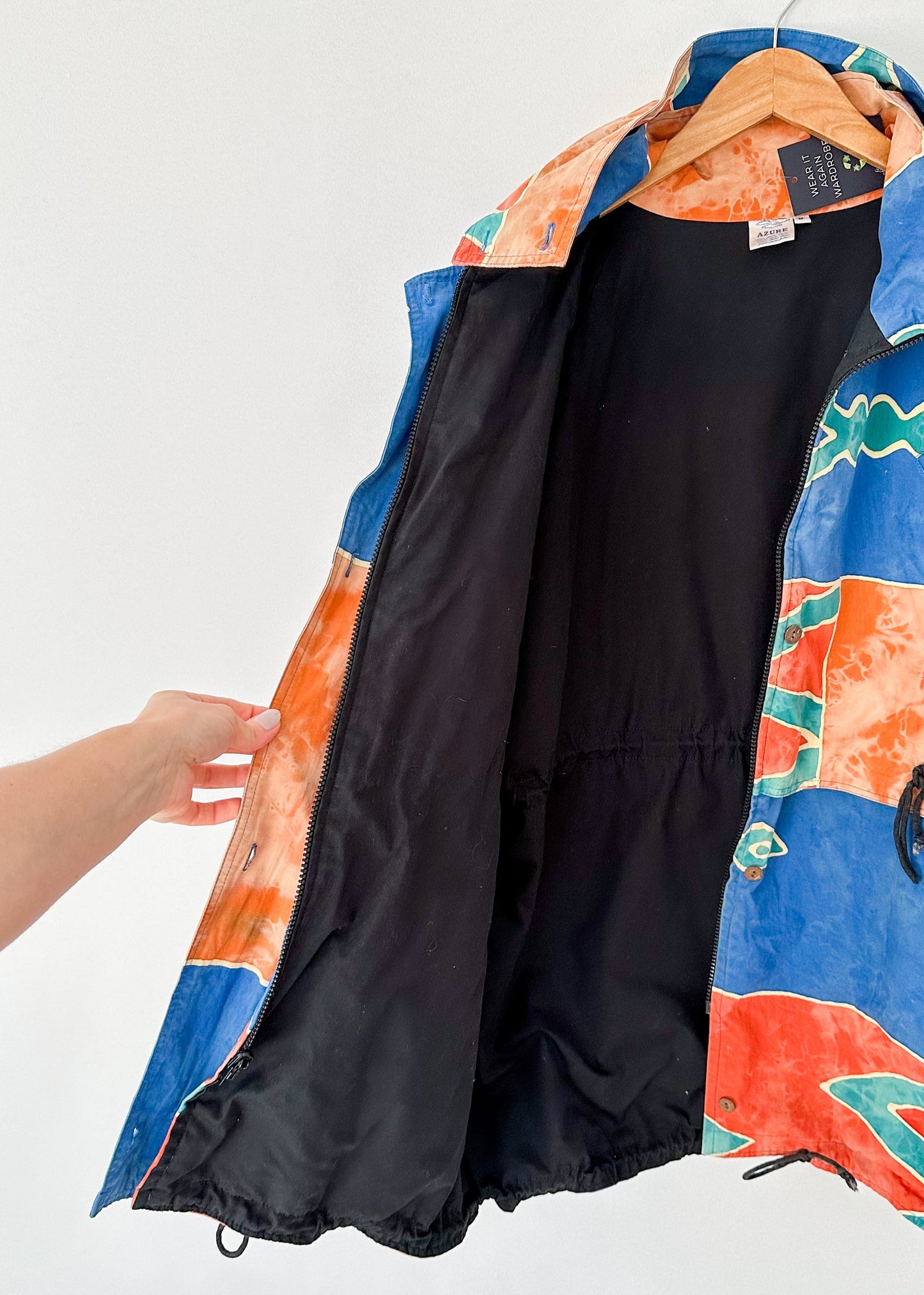 Vintage 90s Azure Geometric Cocoon Jacket (XL)