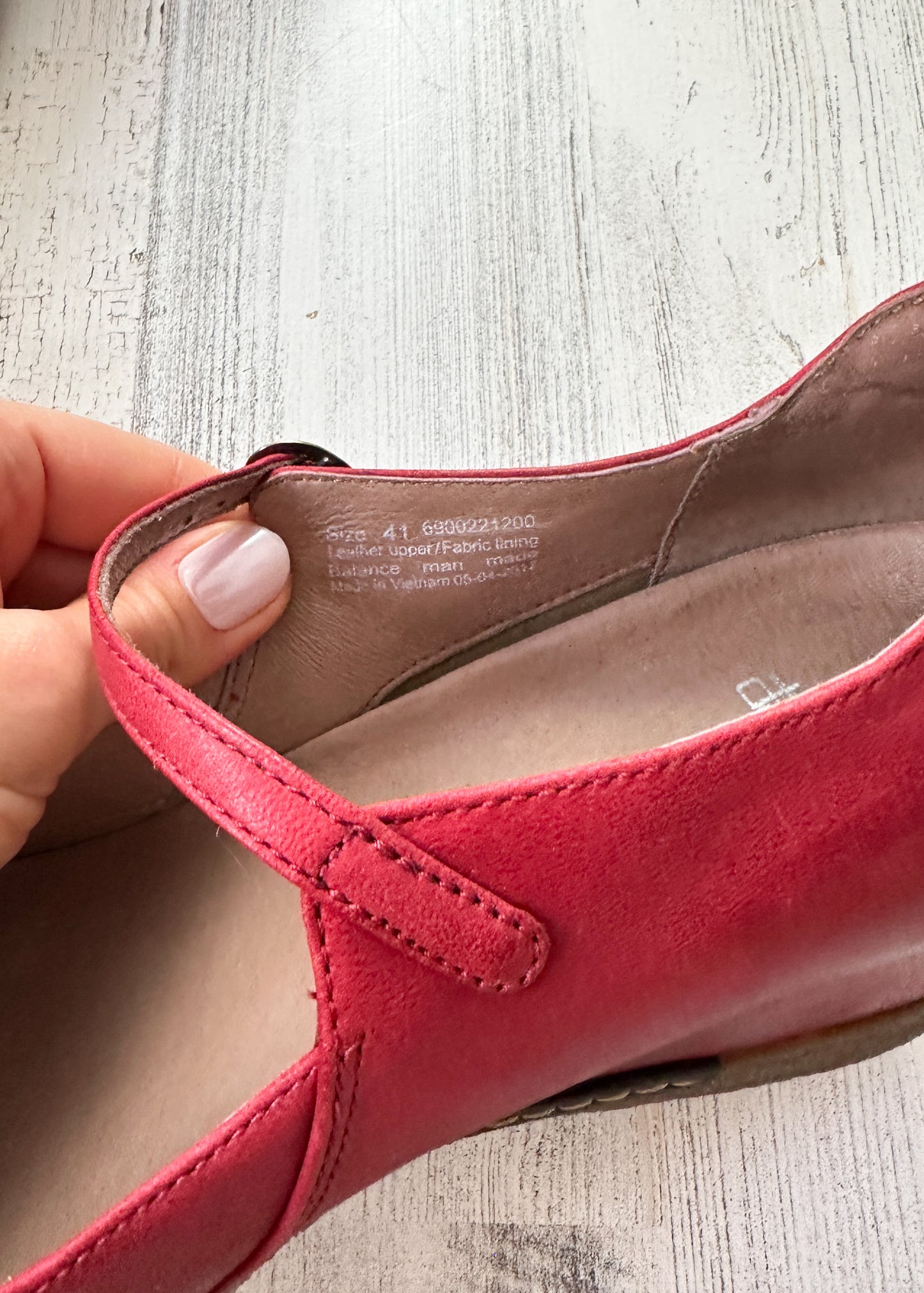 NEW Dansko Red Leather Loralie Mary Jane Wedge Shoes (41 or 10)