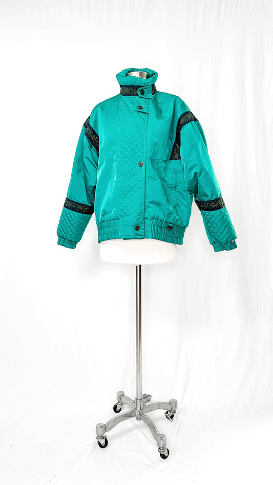 Vintage 80’s Fera Skiwear Bright Teal Coat (10)