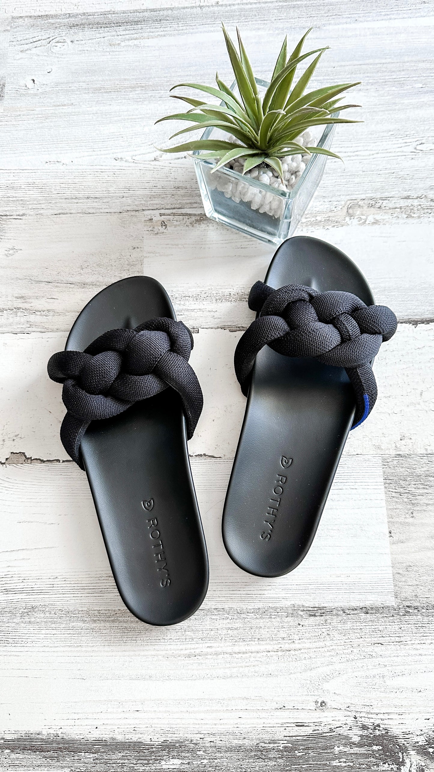 Rothy’s Black Braid Woven Sandals (8)