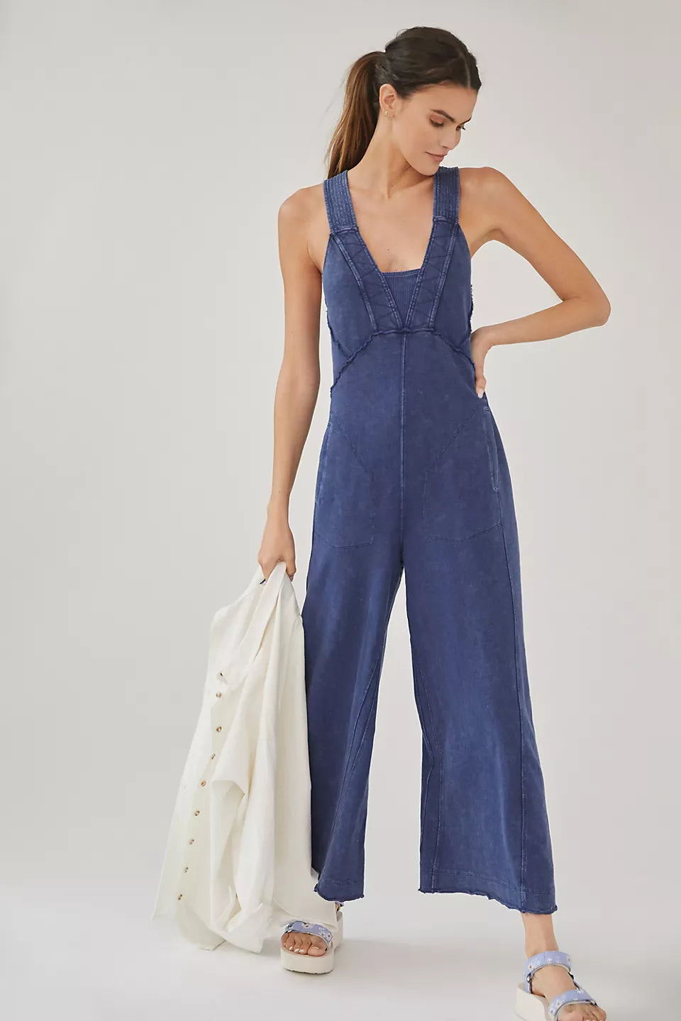 Anthropologie Daily Practice The Palmra Jumpsuit in Blue (M)