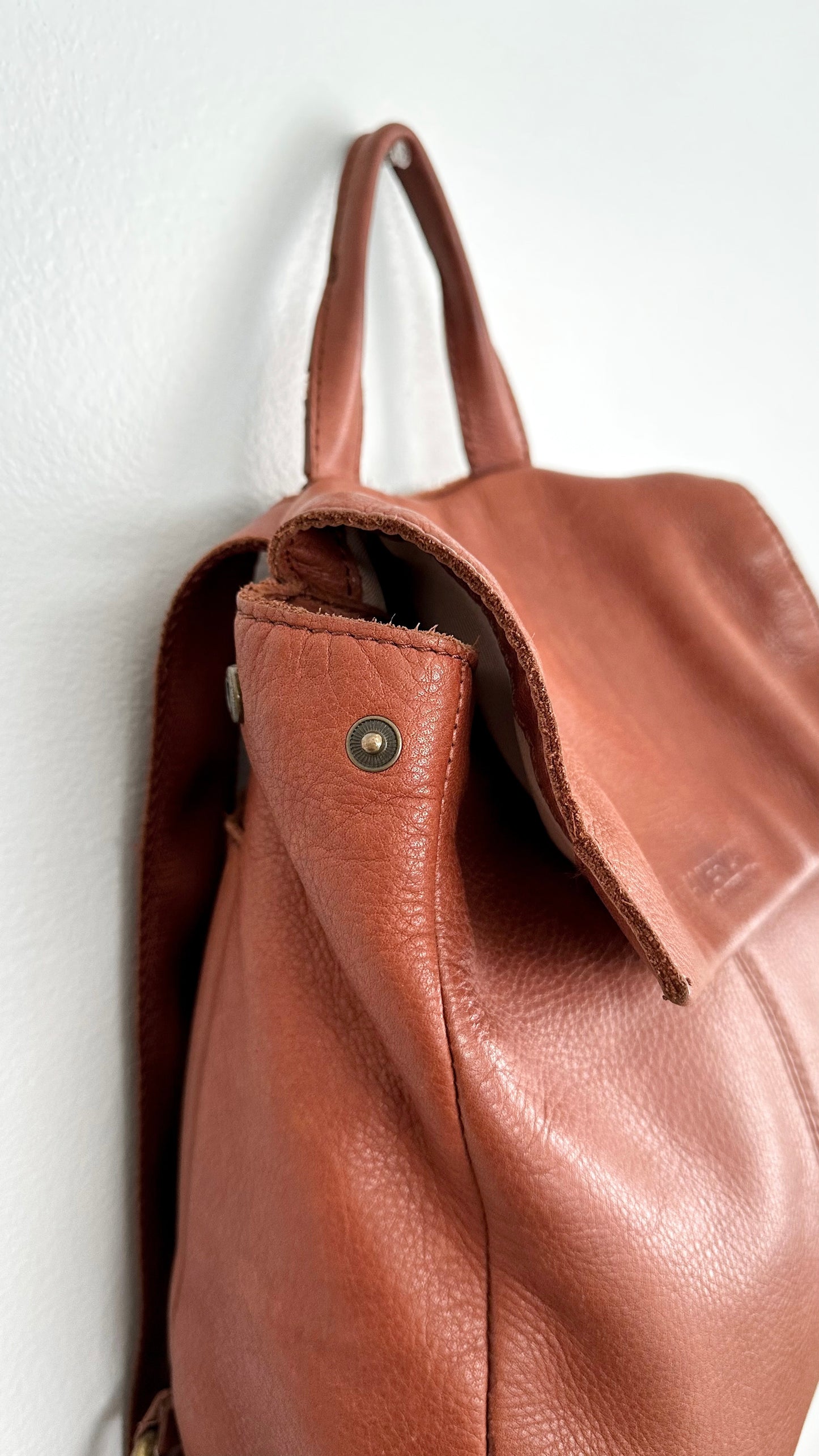 American Leather Co. Brown Leather Backpack Purse