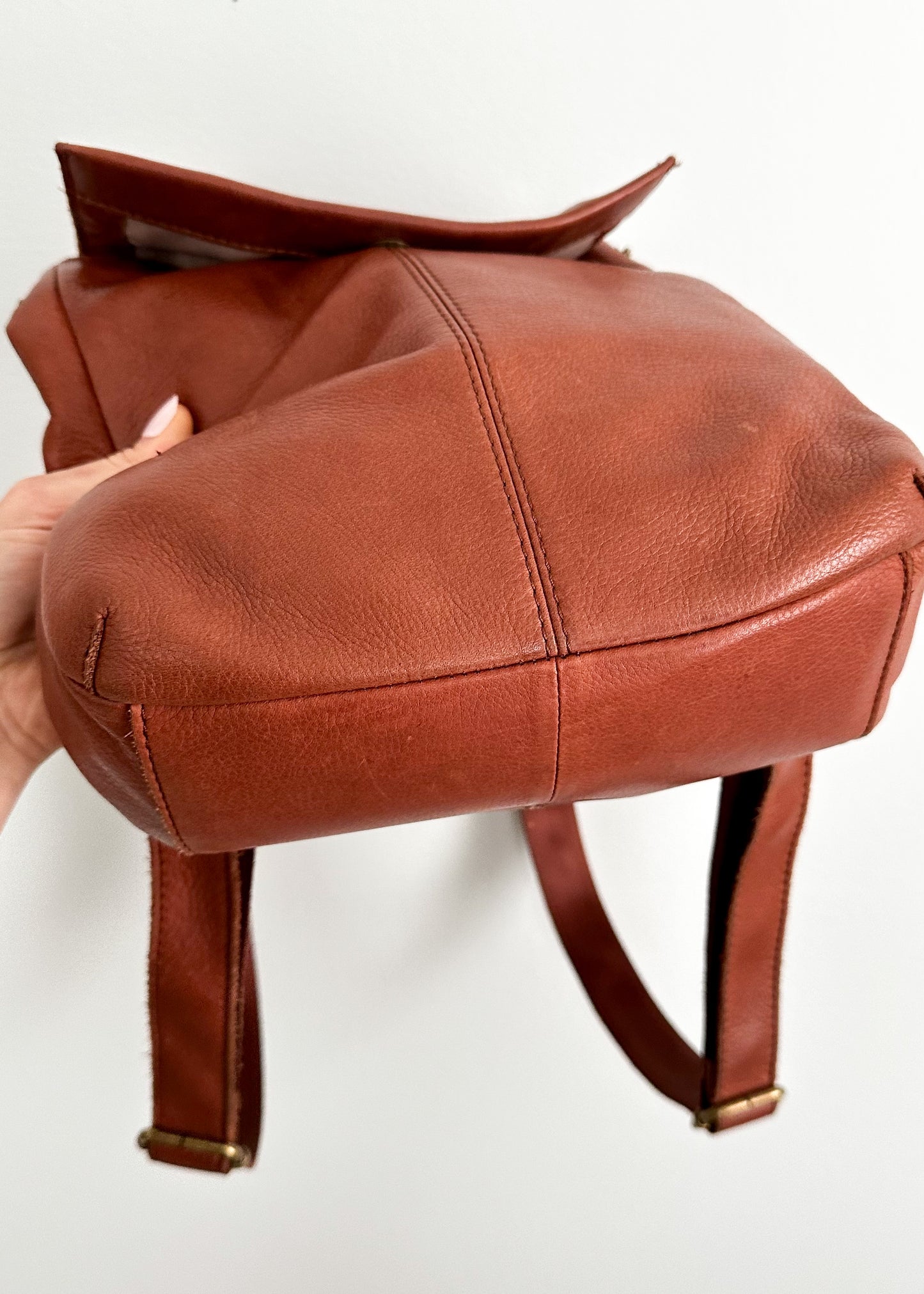 American Leather Co. Brown Leather Backpack Purse
