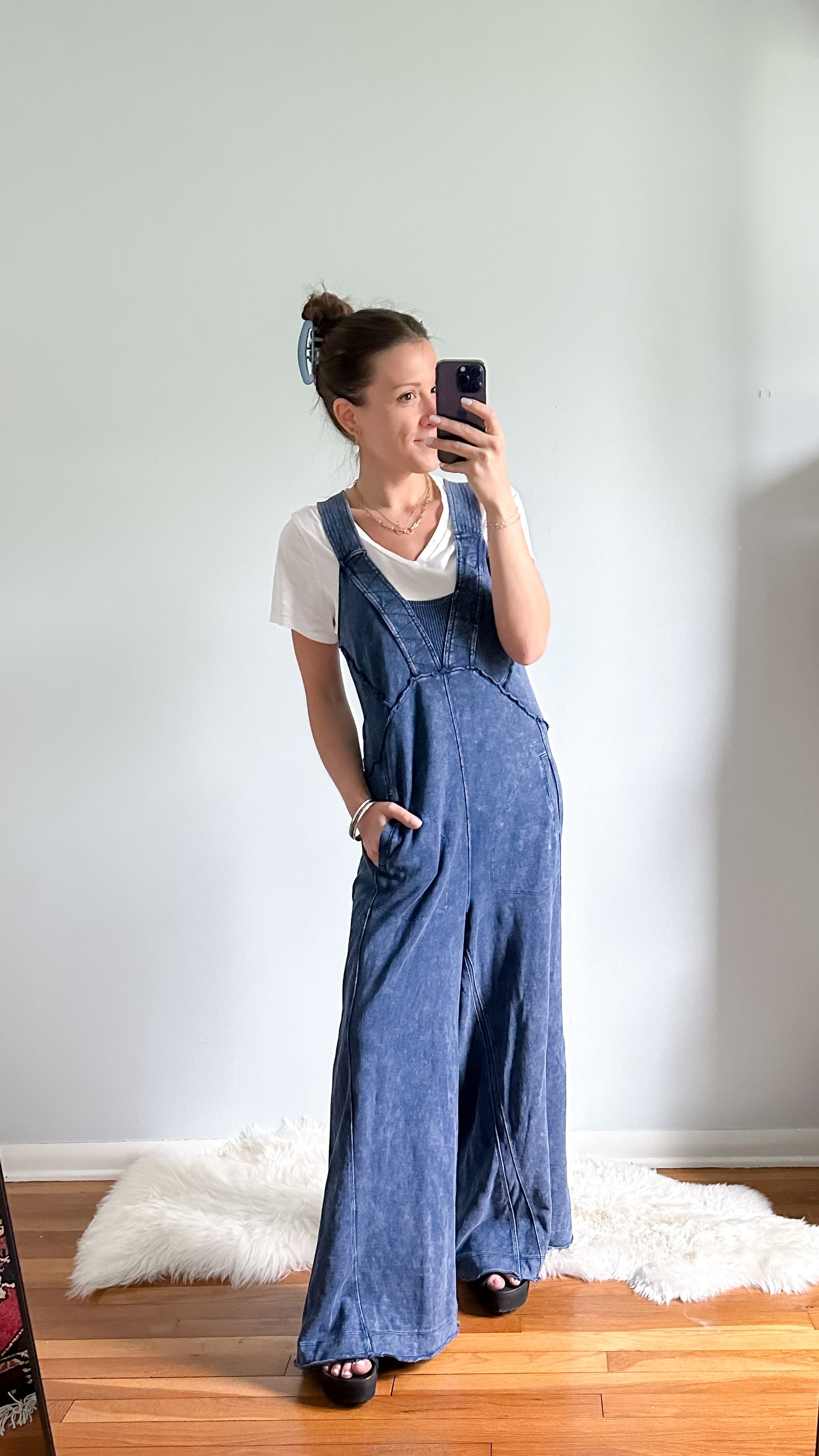 Anthropologie Daily Practice The Palmra Jumpsuit in Blue (M)