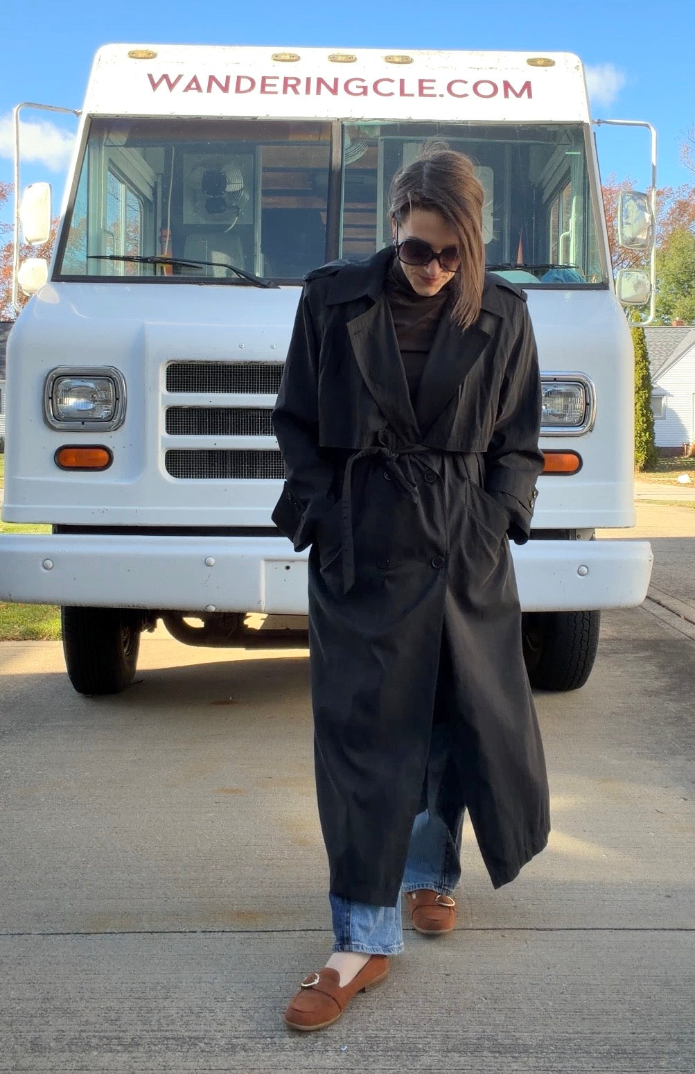 Vintage 80s Forecaster Classic Black Trench Coat with Wool Zip Lining (M)