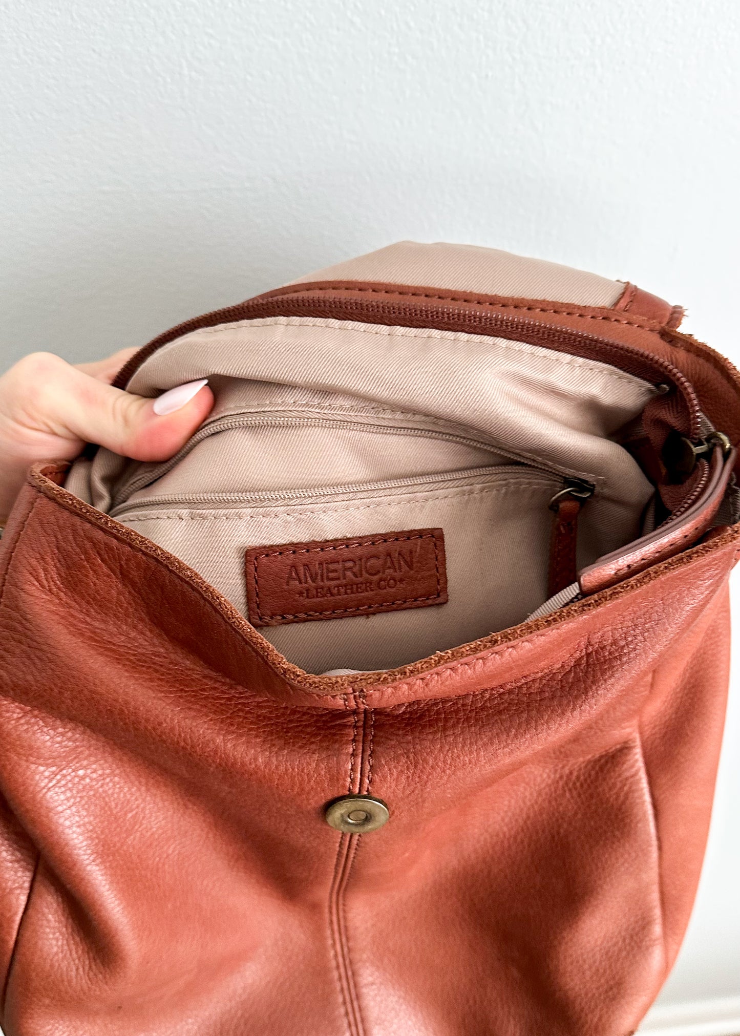 American Leather Co. Brown Leather Backpack Purse