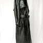 Vintage 90's Donna Karan Essentials Black Leather Long Trench Coat (L/XL)