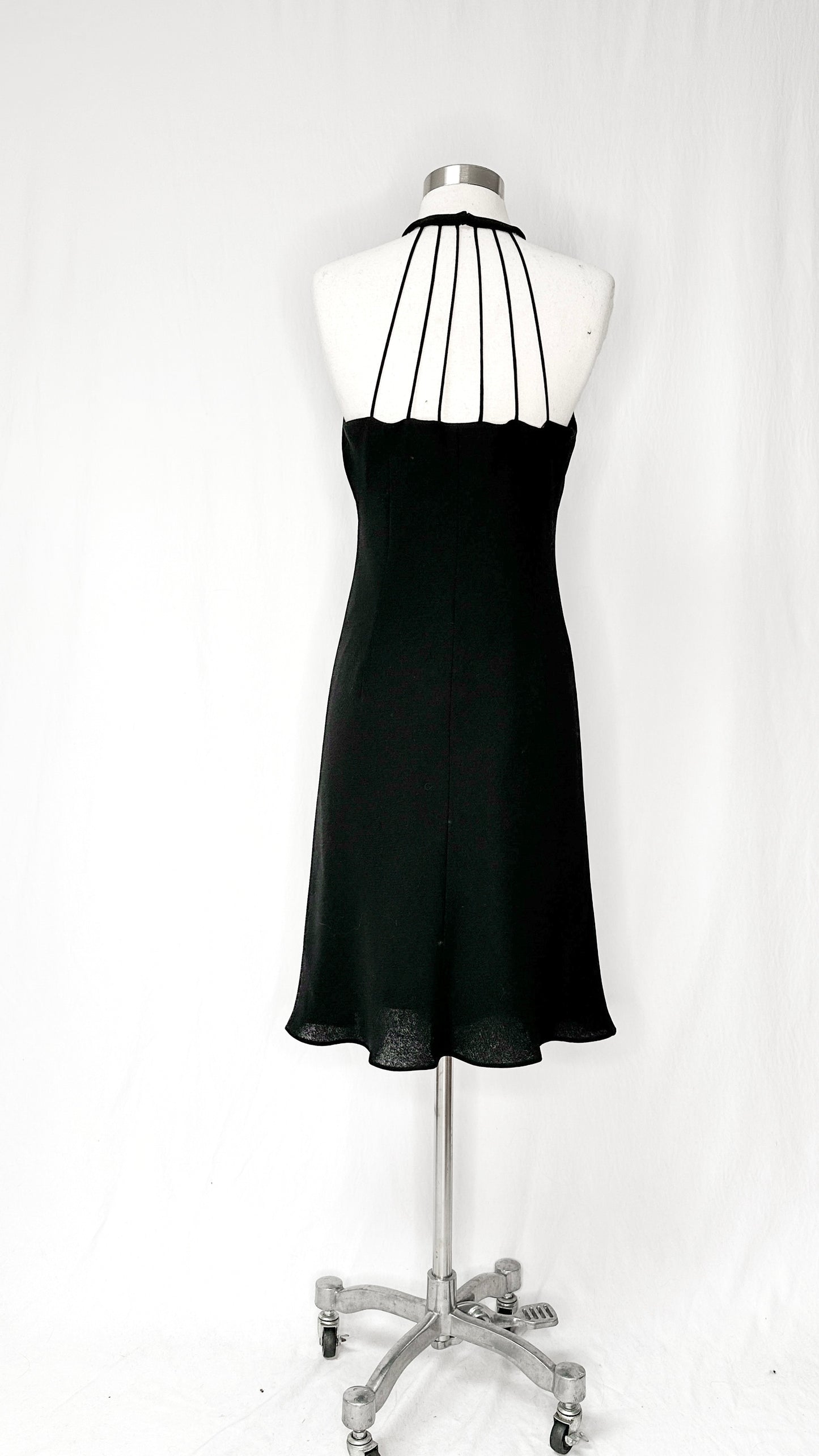 Vintage 00'S Evan-Picone Black Cage Neck Dress (M)