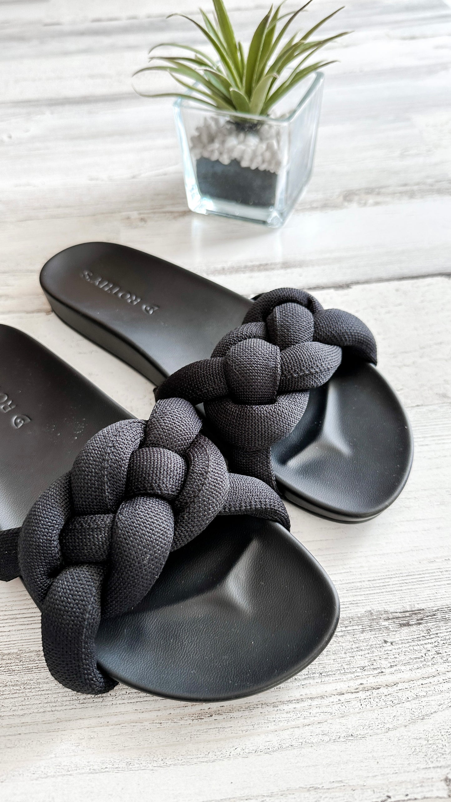 Rothy’s Black Braid Woven Sandals (8)