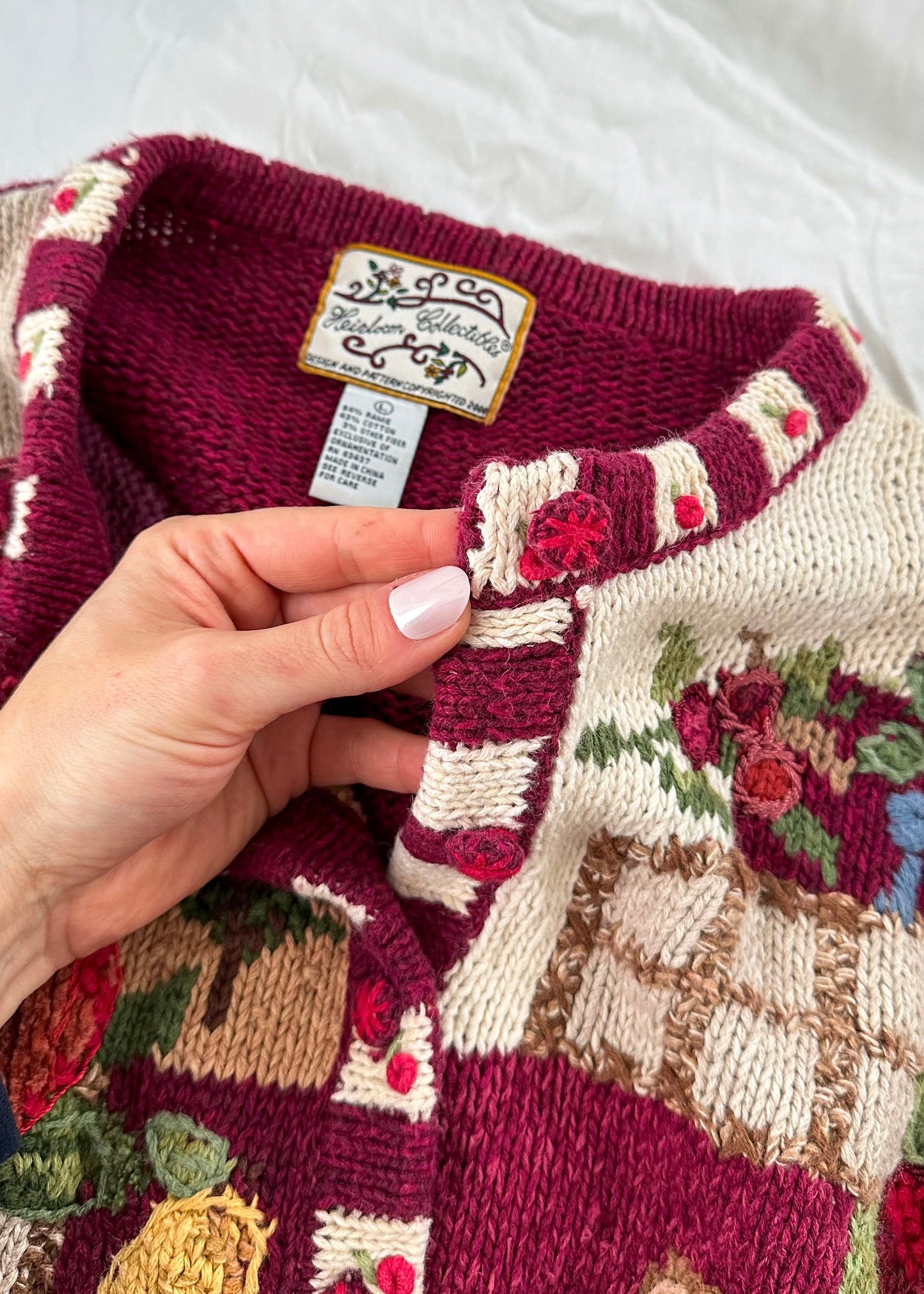 Vintage 2000 Heirloom Collectibles Pumpkin Patch Cardigan (L)