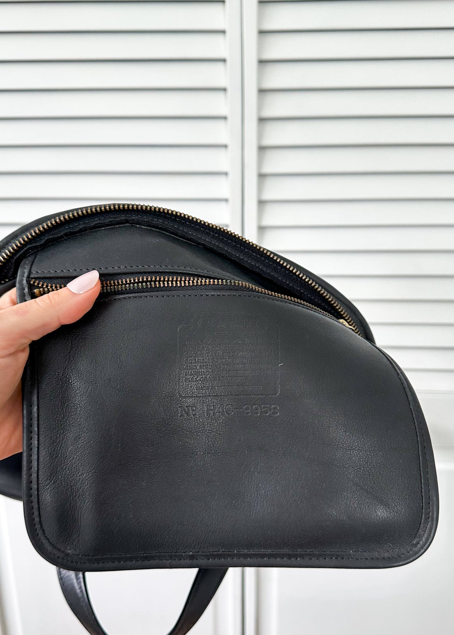 Vintage 90s Coach Pelham Black Leather Dome Purse #9958