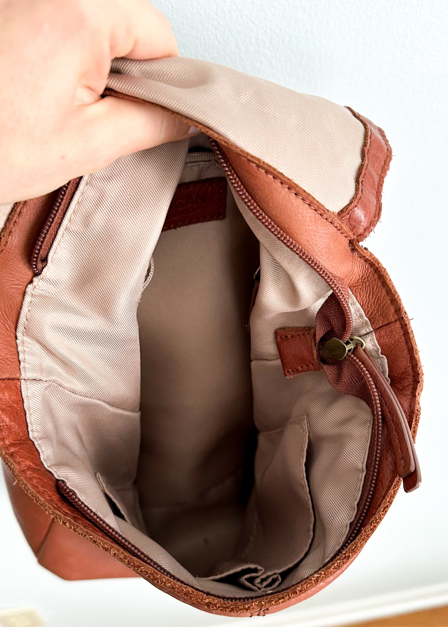 American Leather Co. Brown Leather Backpack Purse
