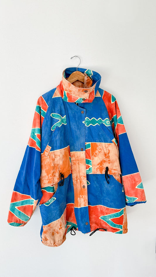 Vintage 90s Azure Geometric Cocoon Jacket (XL)