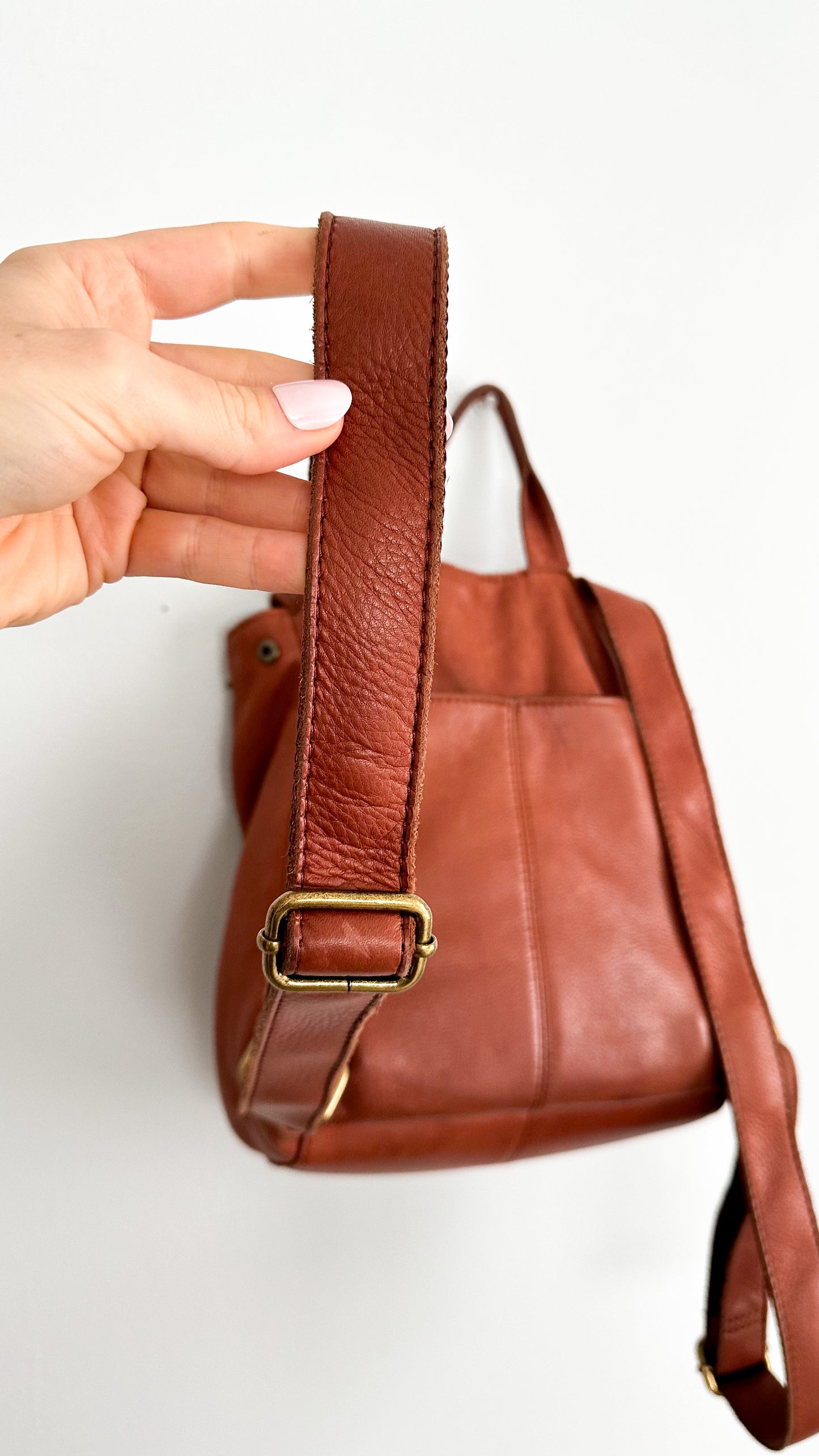 American Leather Co. Brown Leather Backpack Purse