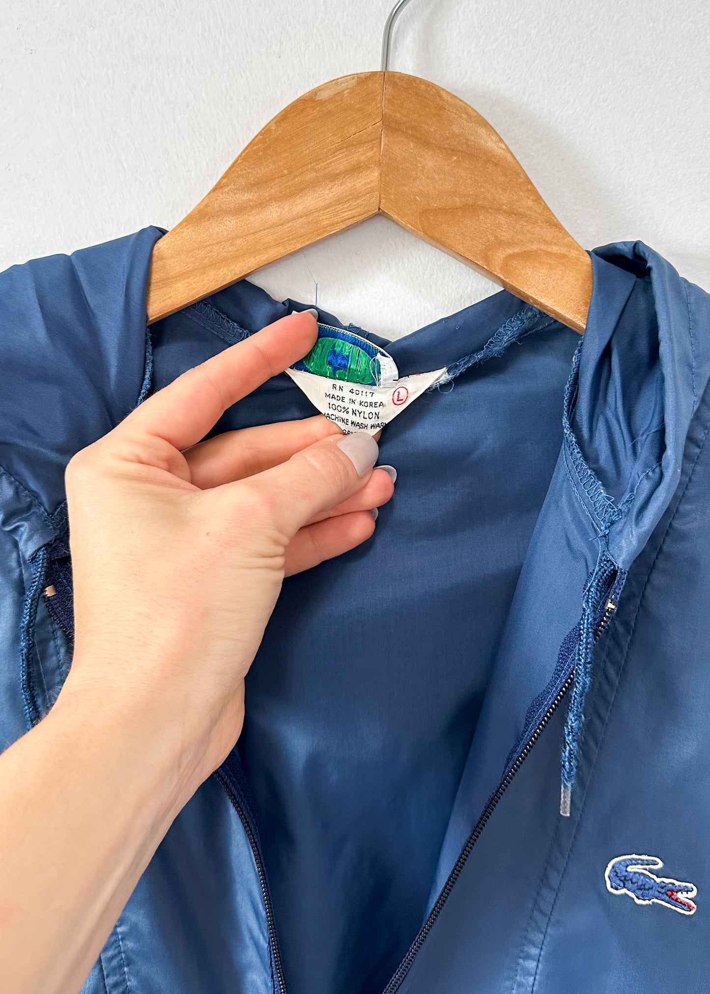 Vintage 80s Izod Lacoste Blue Windbreaker Jacket (S)