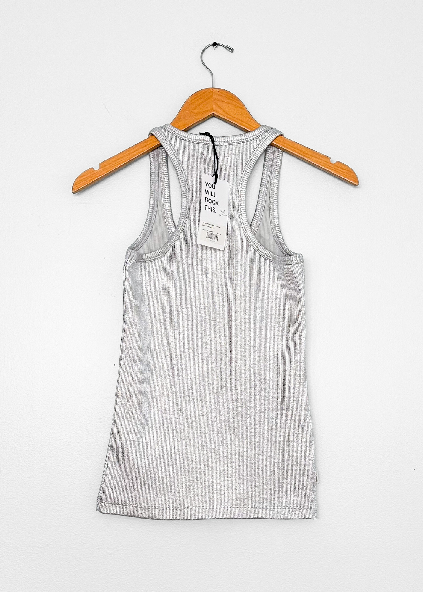 NEW Mikuta Silver Foil Ribbed Tank Top (S)