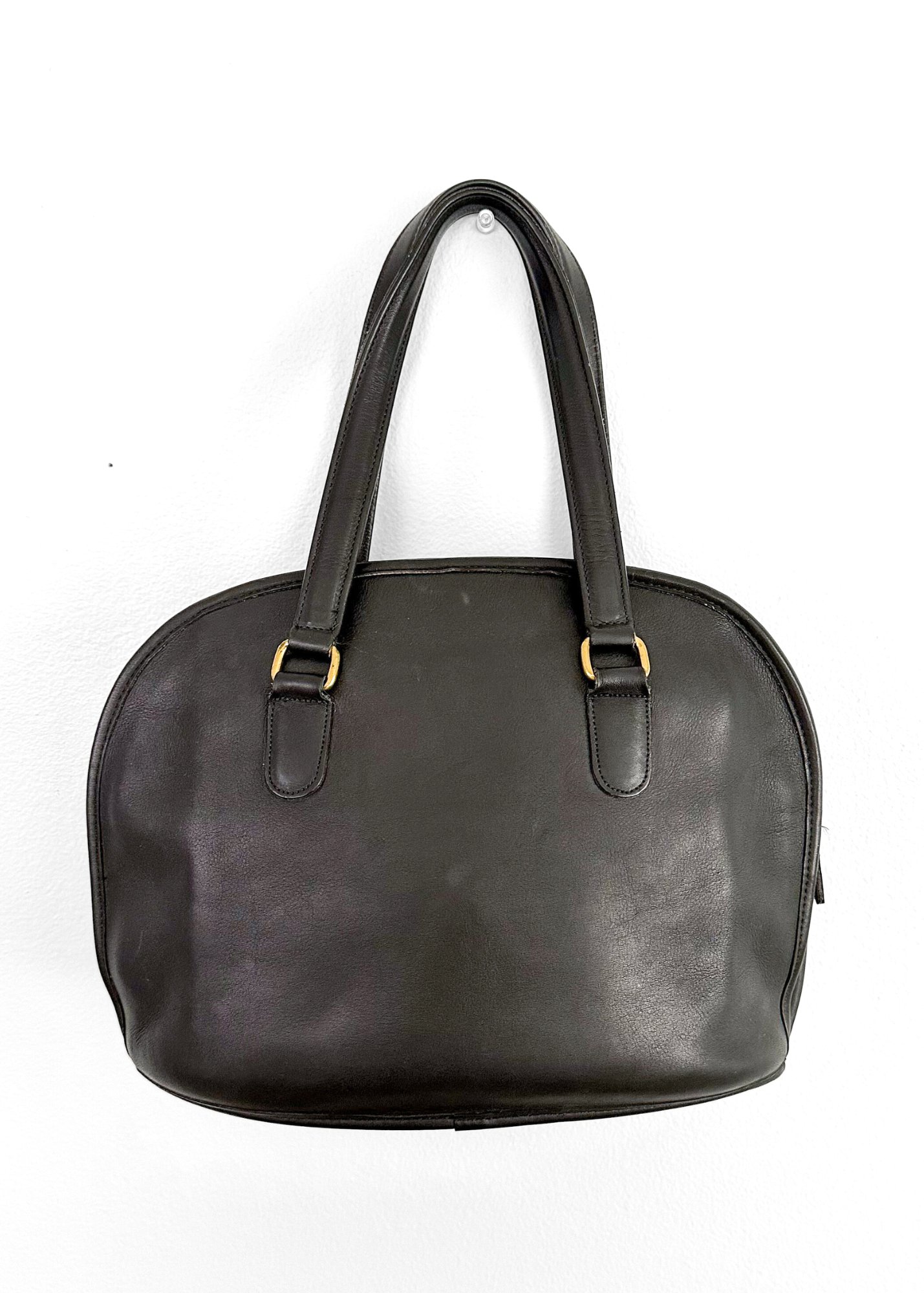 Vintage 90s Coach Pelham Black Leather Dome Purse #9958