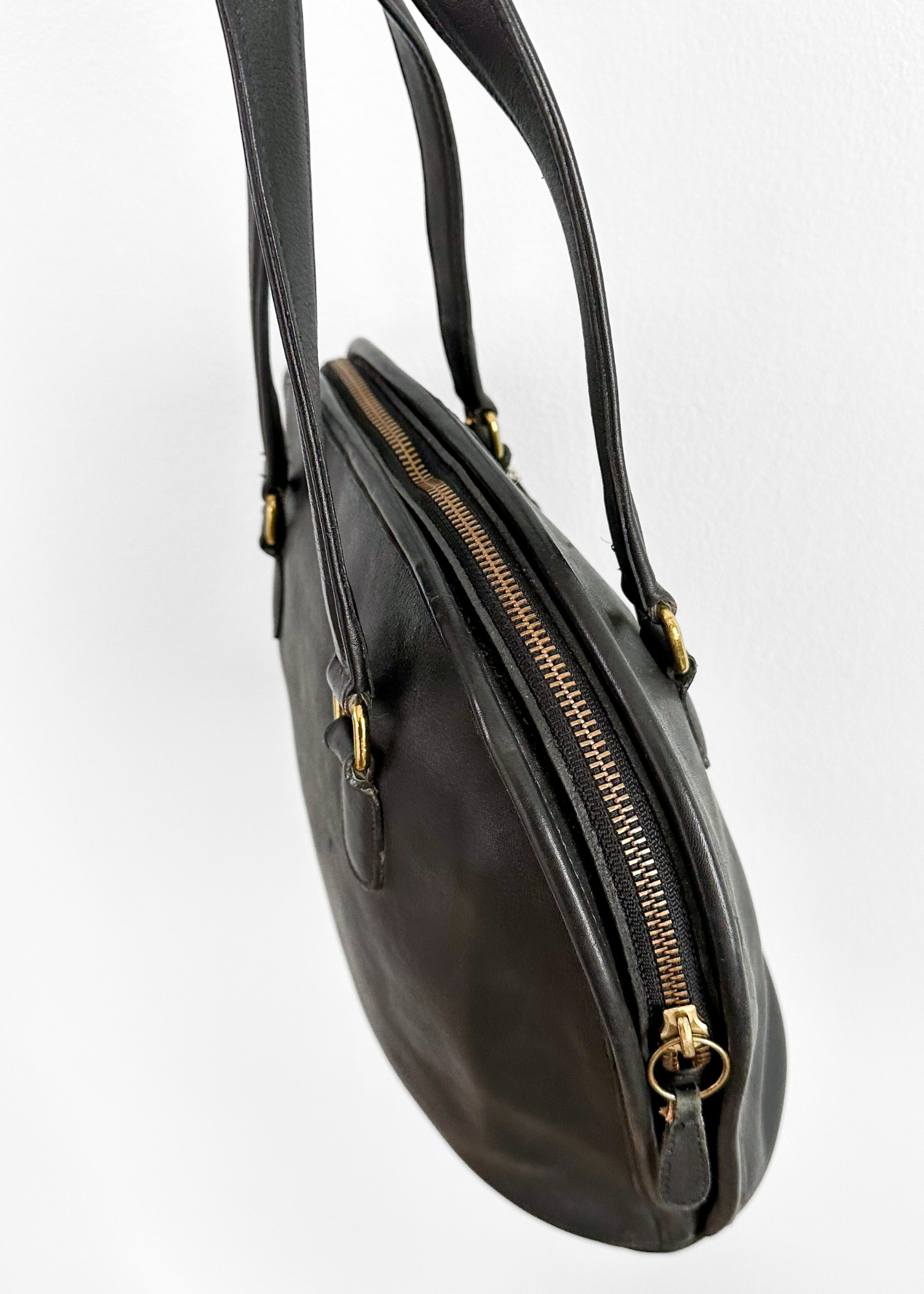 Vintage 90s Coach Pelham Black Leather Dome Purse #9958