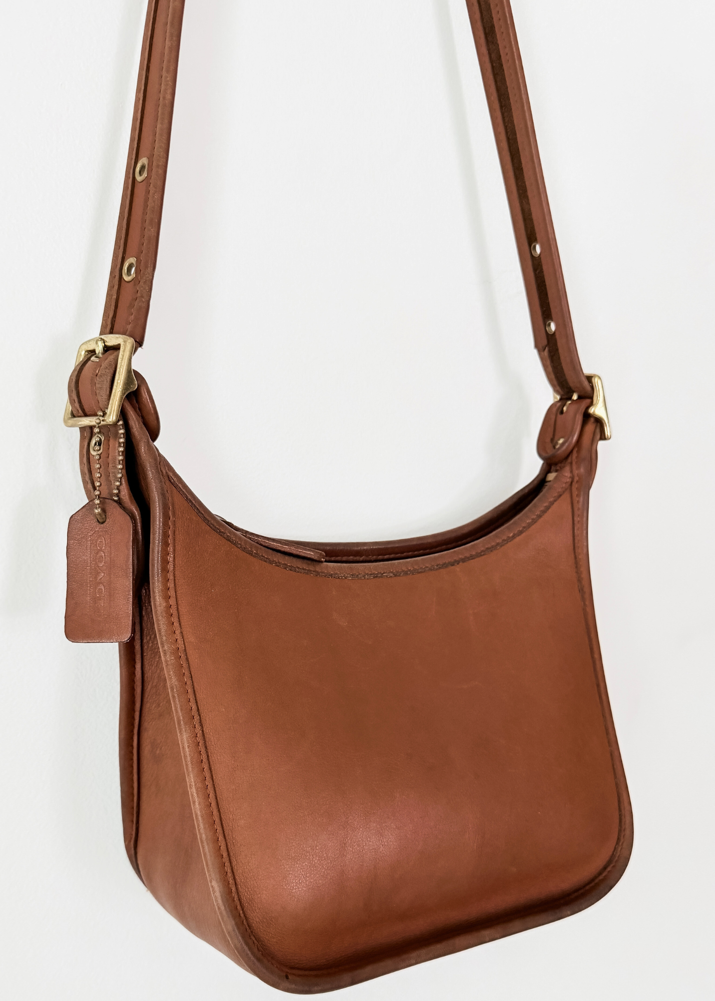 Vintage 90s Coach Janice Legacy British Tan Brown Leather Purse # 9950