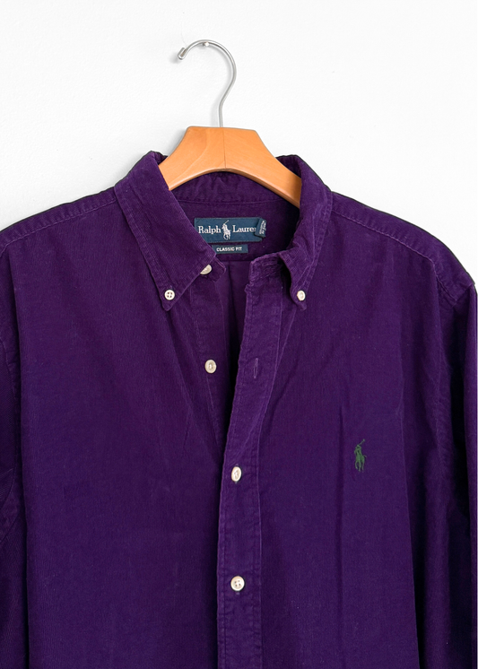 Vintage Ralph Lauren Purple Corduroy Button Down Shirt (L men's)