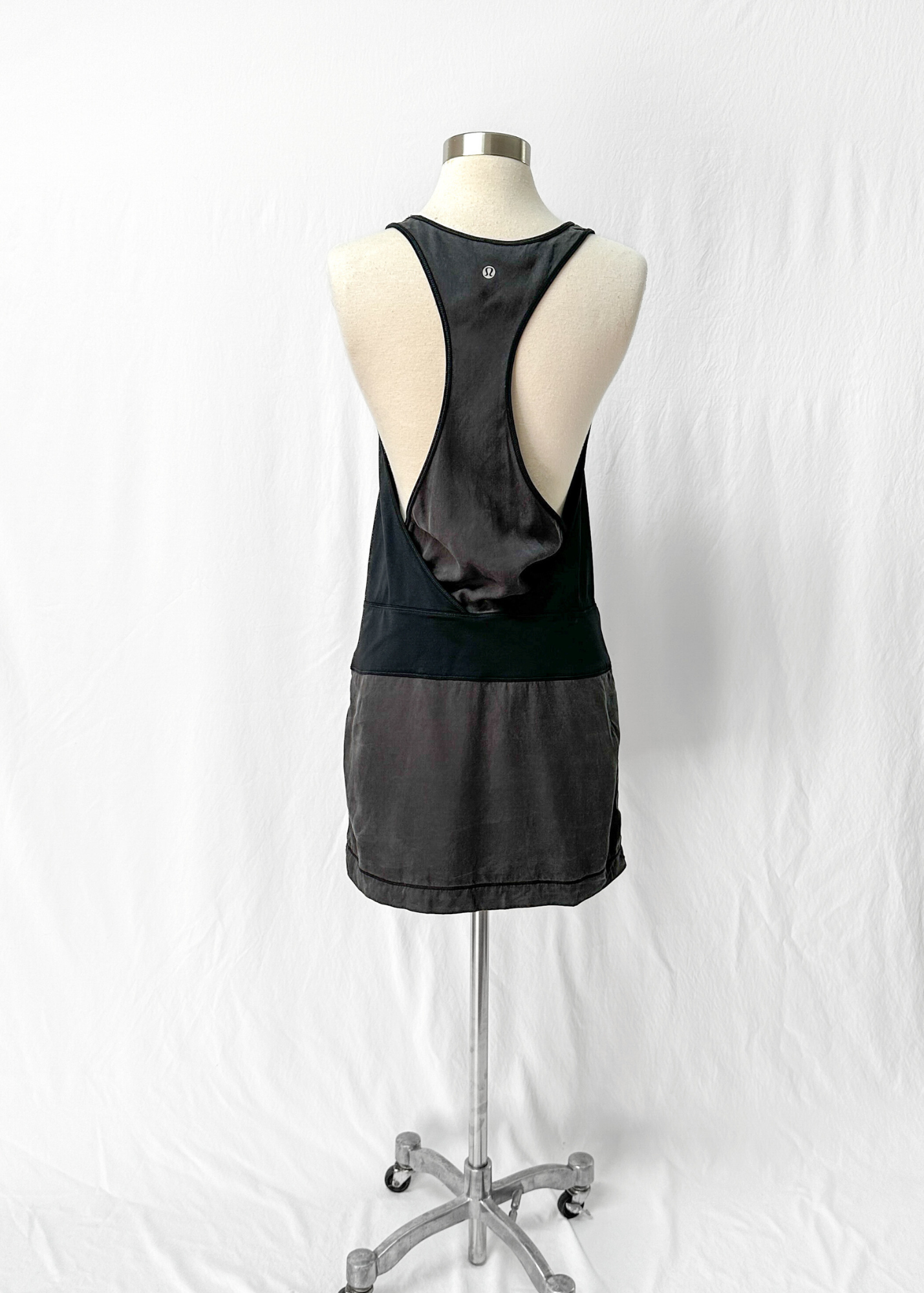 Lululemon Blissed Out Black and Gray Racerback Tank Dress (4)