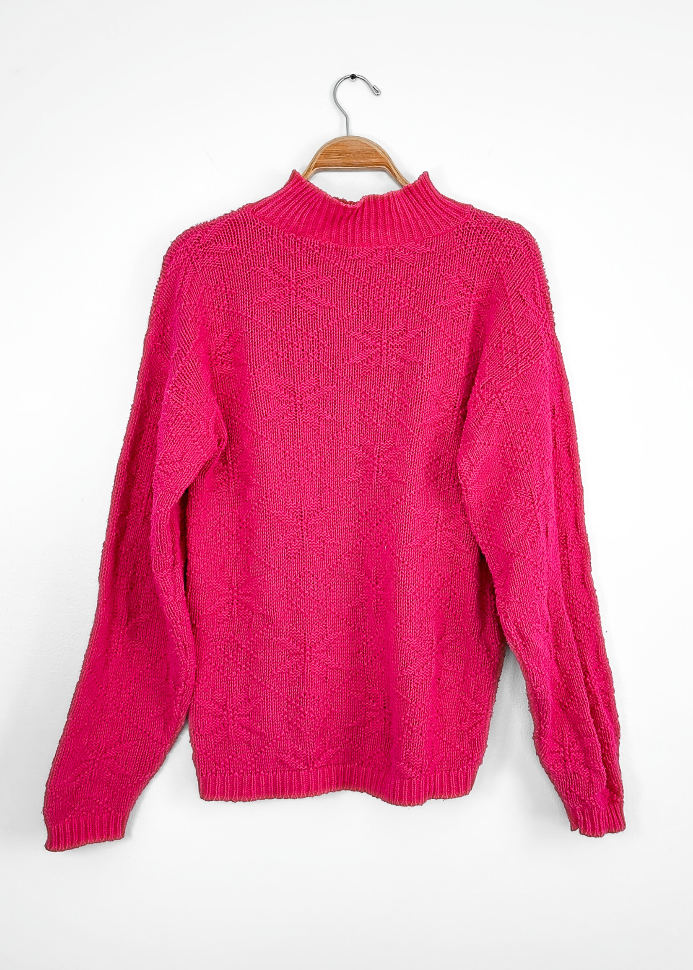 Vintage 90s United States Sweaters 100% Cotton USA Pink Knit Sweater (L)