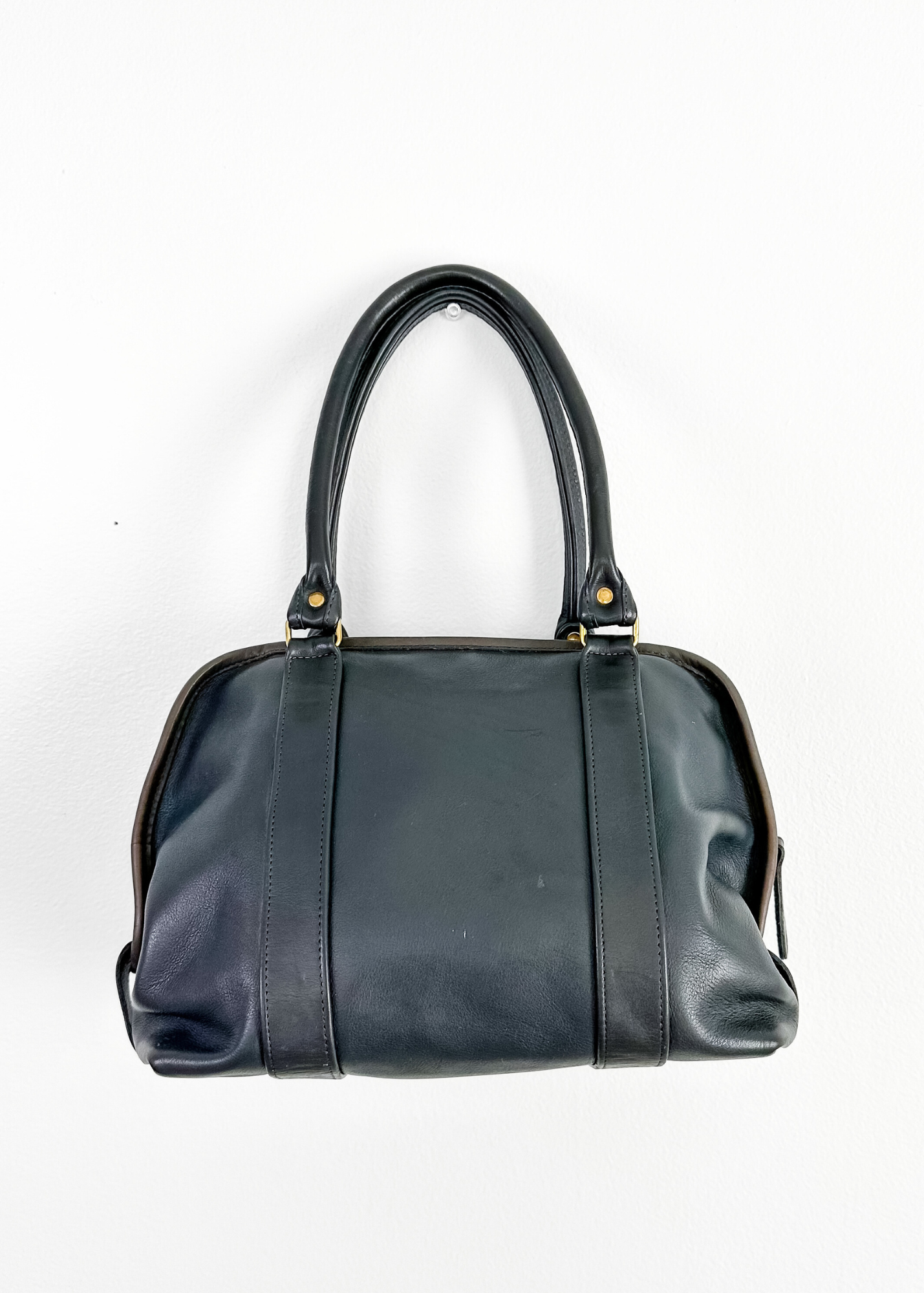 Vintage 80s Coach Madison Soft Satchel Doctors Bag Purse in Blue USA #0333-003