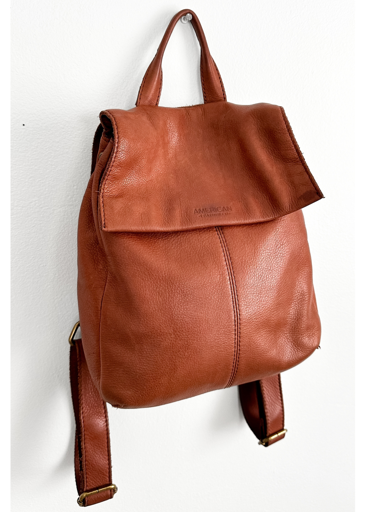 American Leather Co. Brown Leather Backpack Purse