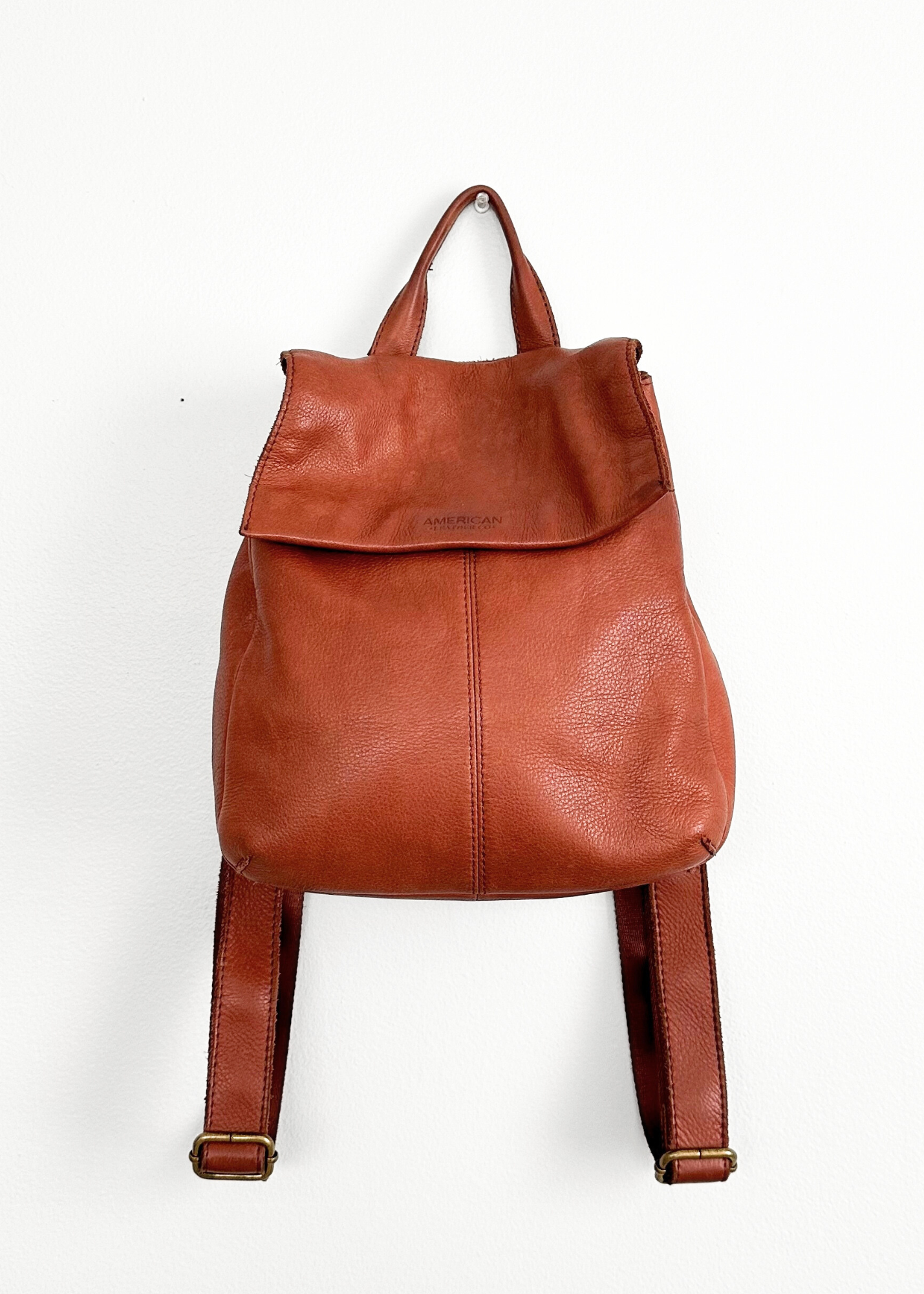American Leather Co. Brown Leather Backpack Purse