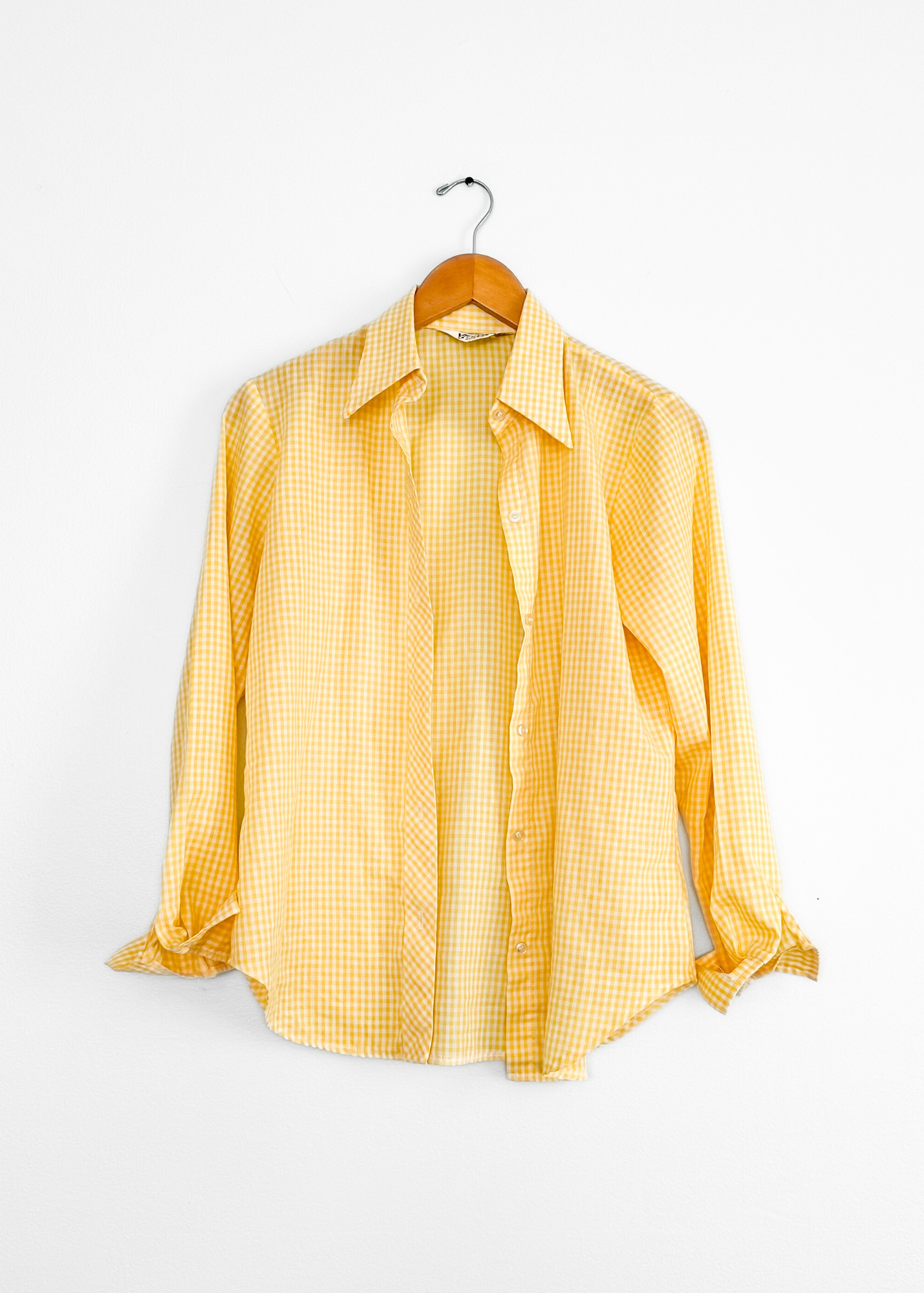 Vintage Koret Union Made USA Yellow Gingham Button Down (S)