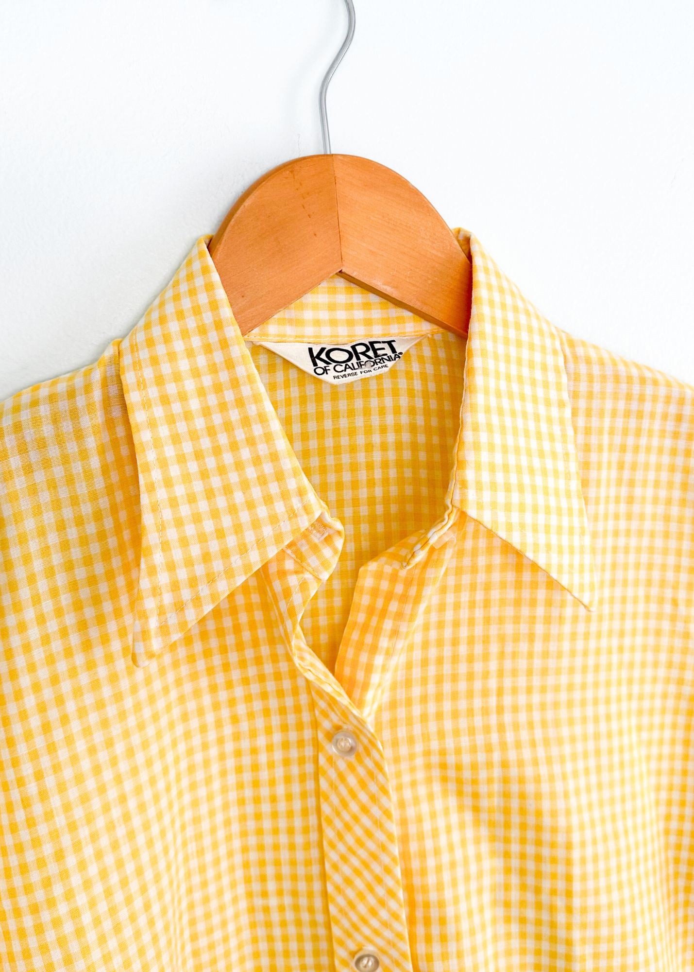 Vintage Koret Union Made USA Yellow Gingham Button Down (S)