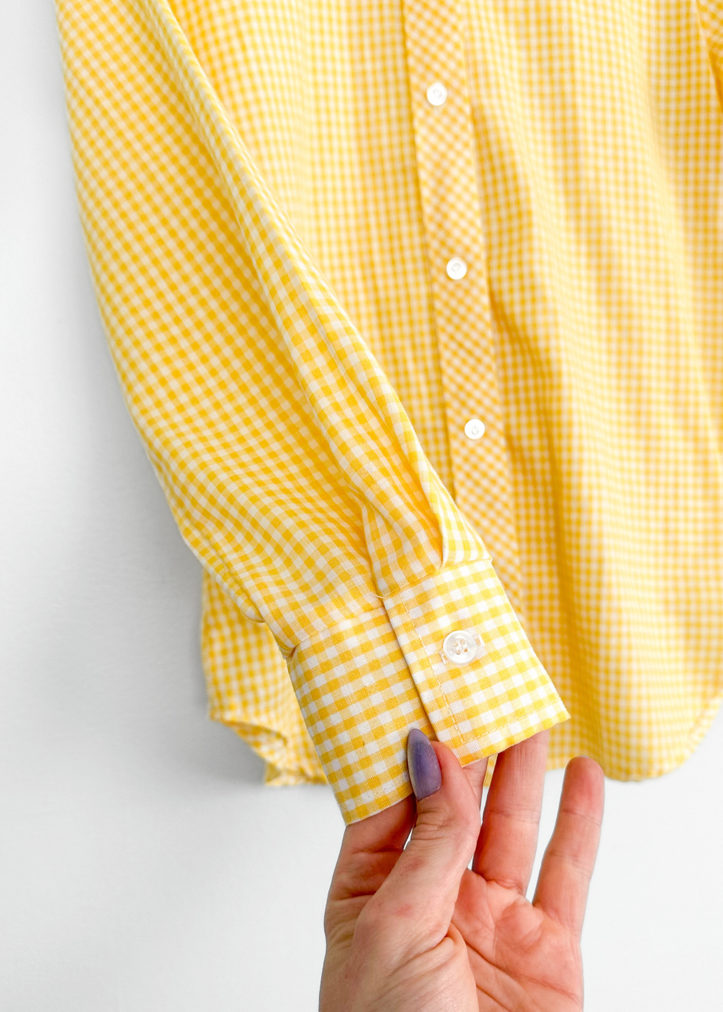 Vintage Koret Union Made USA Yellow Gingham Button Down (S)