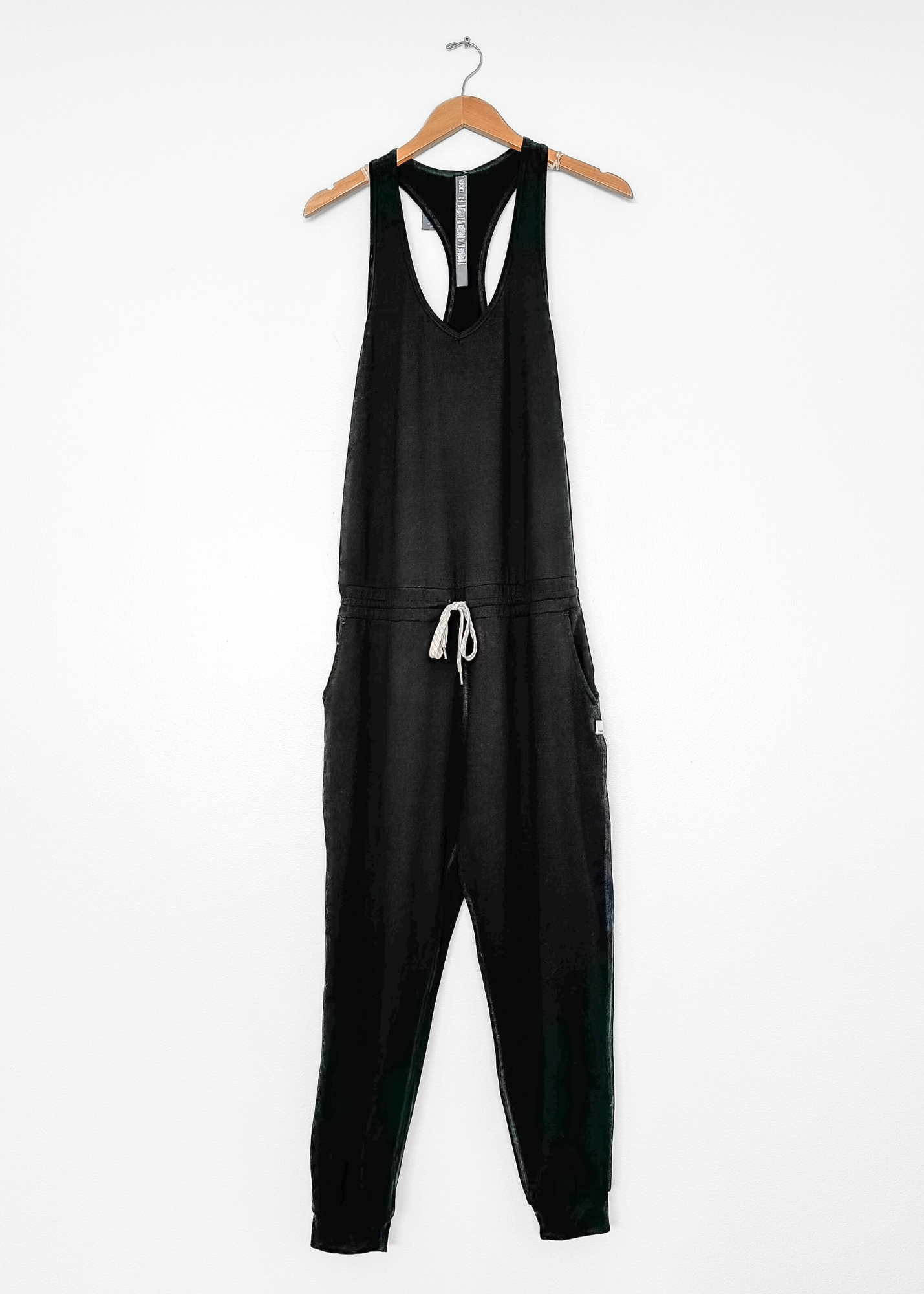 Vuori Black Lux Racerback Drawstring Harem Jogger Jumpsuit (M)