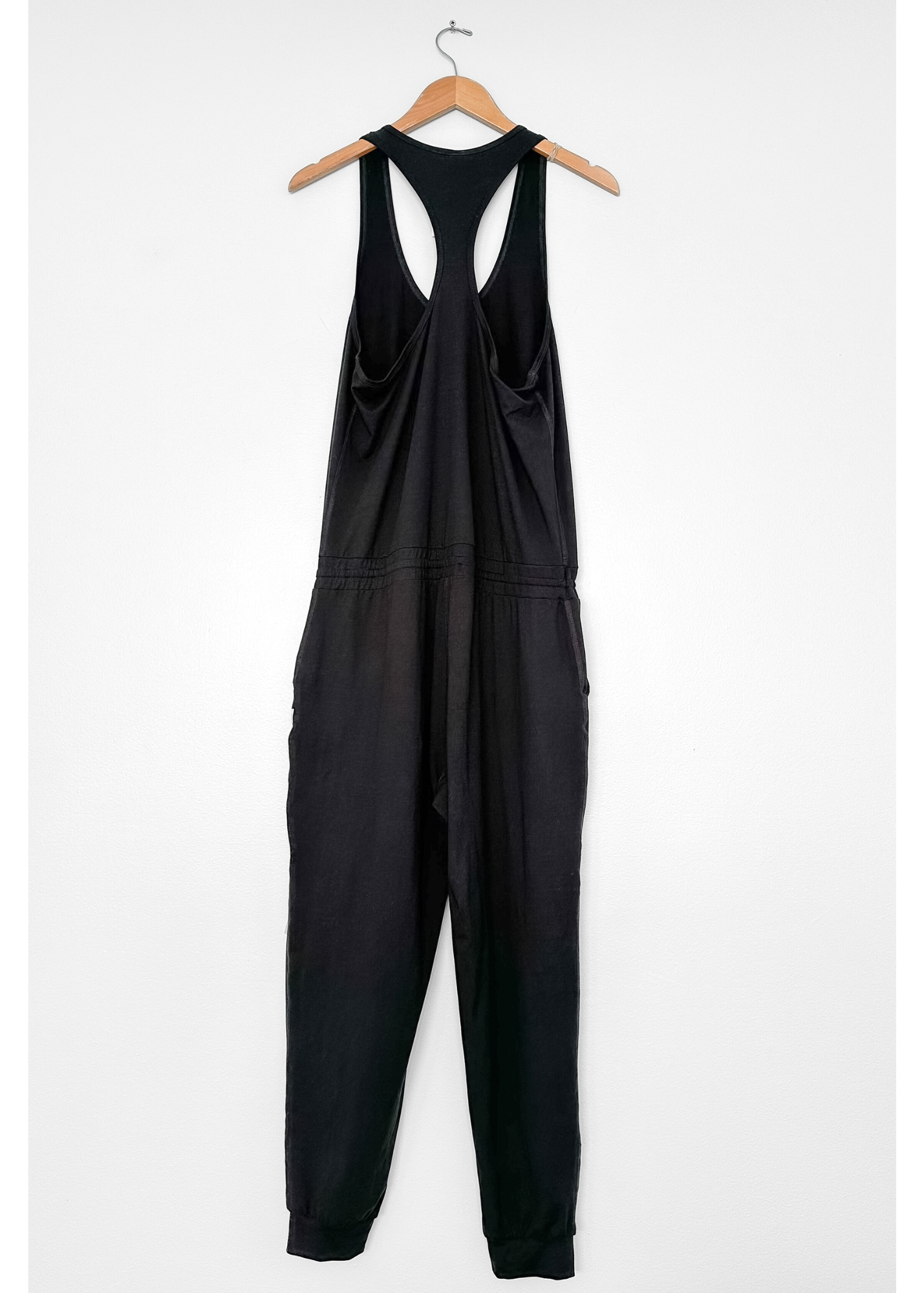 Vuori Black Lux Racerback Drawstring Harem Jogger Jumpsuit (M)