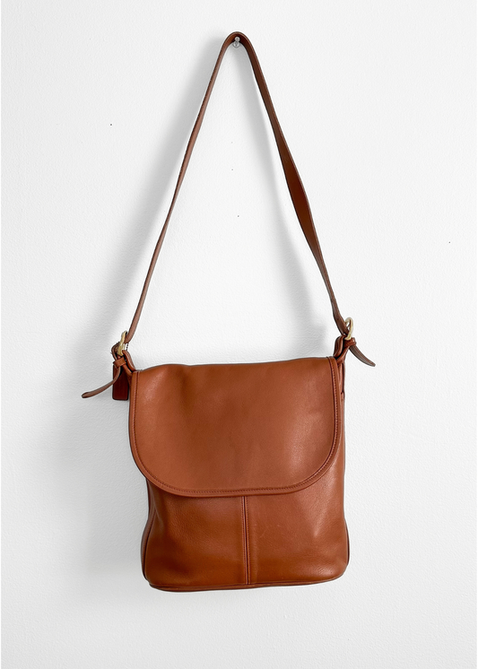 Vintage 90s Coach Whitney Bag in British Tan Leather Shoulder Purse # 4115