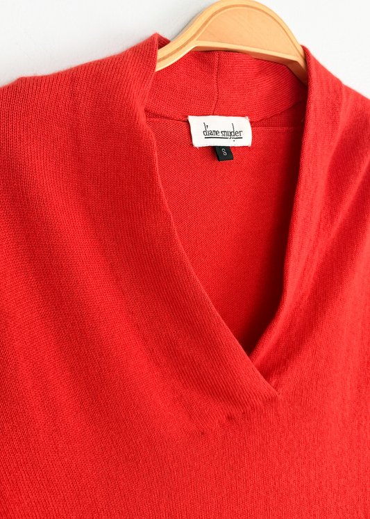 Diane Snyder Dark Orange Silk Cashmere Knit Top (S)