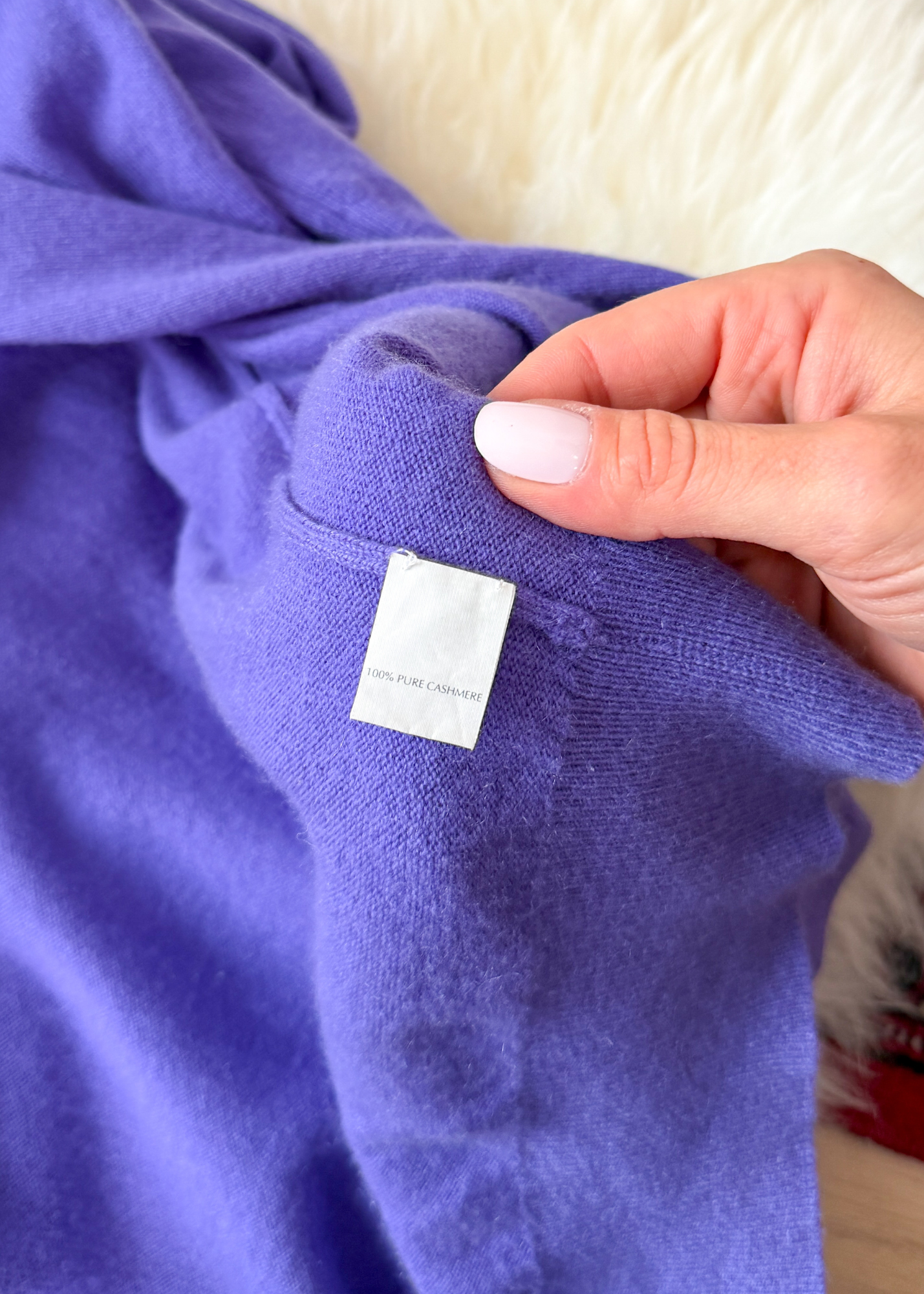 TSE Classic Iris Purple Cashmere Cardigan (S)