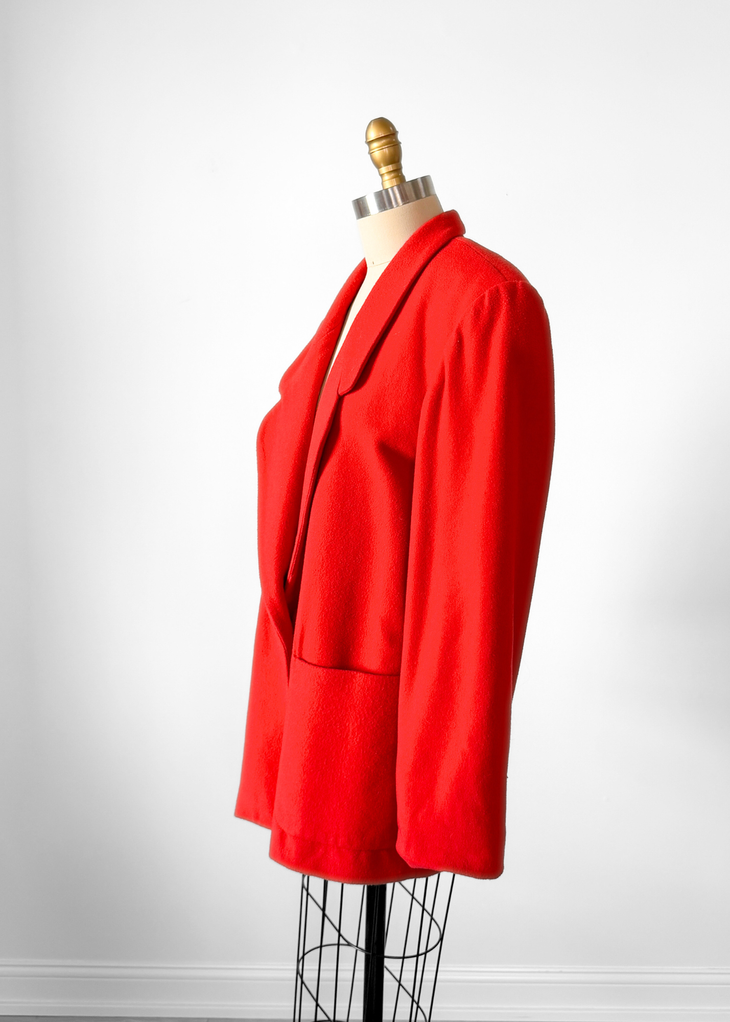 Vintage 90s American Eagle Wool Cashmere Blend Tomato Red Blazer Jacket (L)