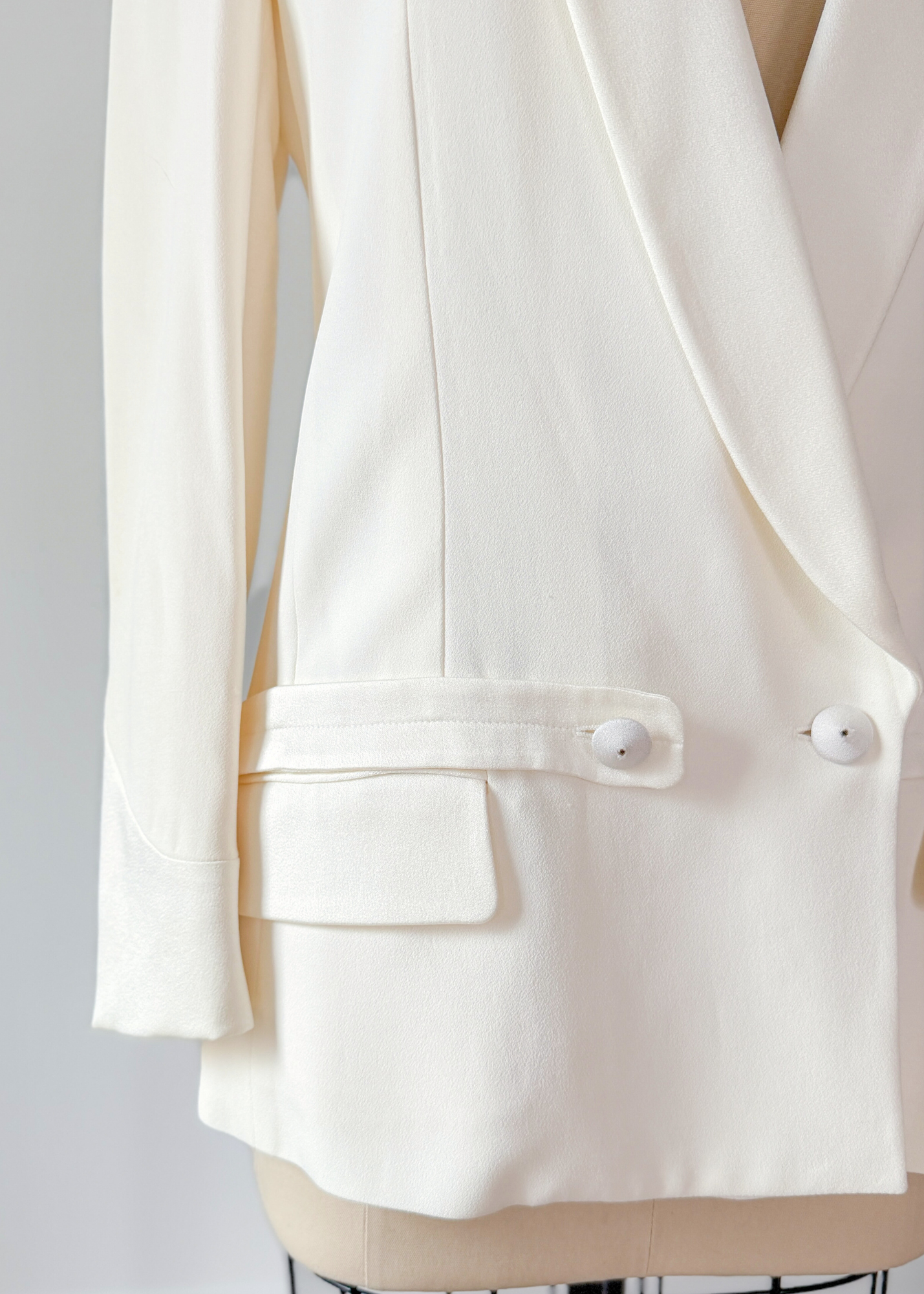 Yves Saint Laurent Ivory Tuxedo Blazer Jacket Runway 2011