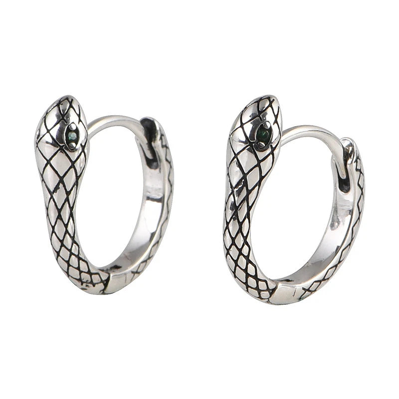 Sterling Silver Snake Hoops