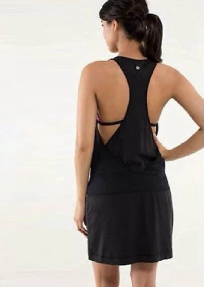 Lululemon Blissed Out Black and Gray Racerback Tank Dress (4)