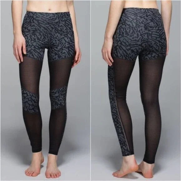 Lululemon Hot To Trot Brushed Animal & Mesh Pant Leggings (6/M)