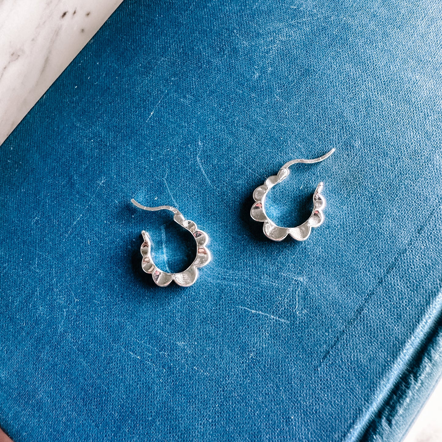 Sterling Silver Scallop Hoops