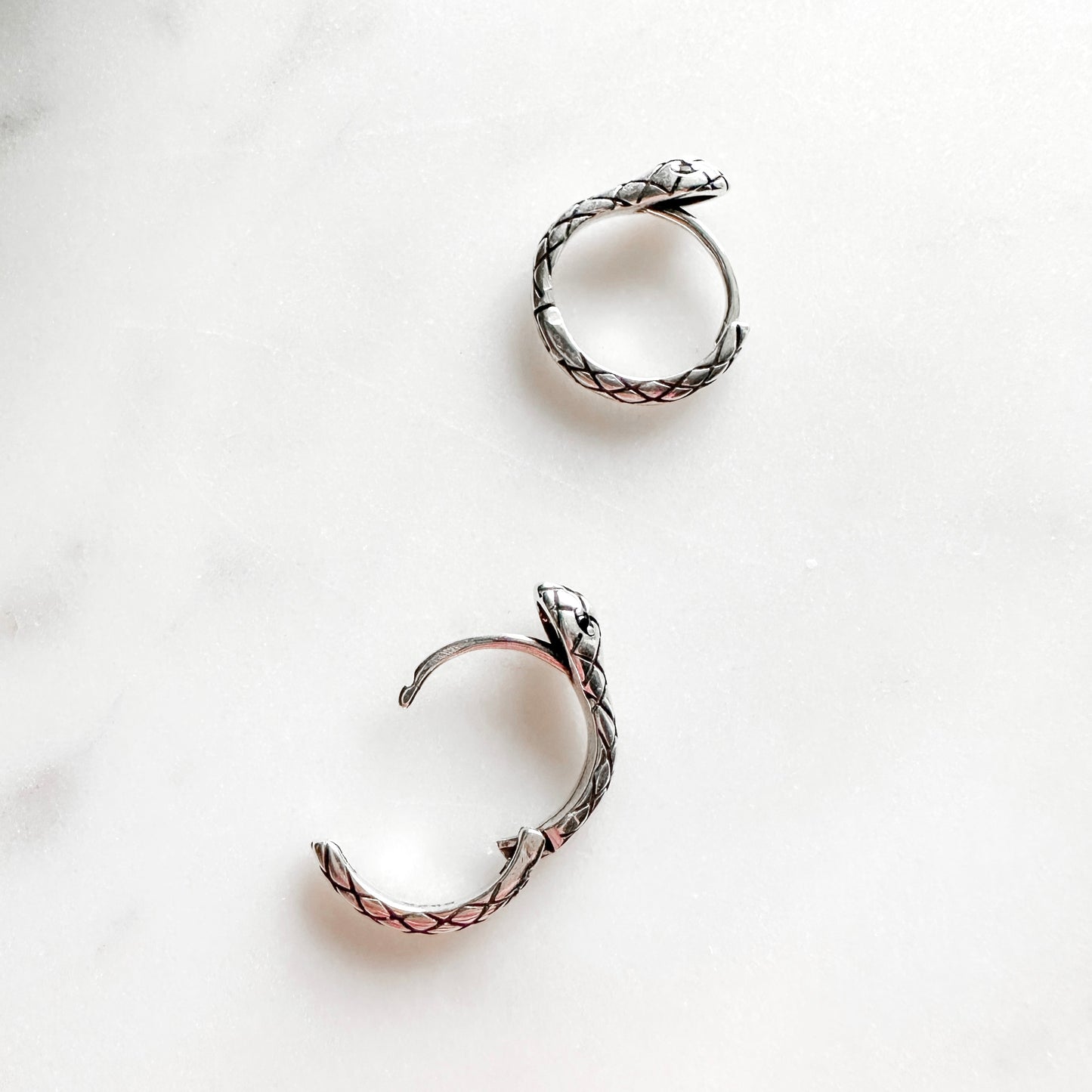 Sterling Silver Snake Hoops