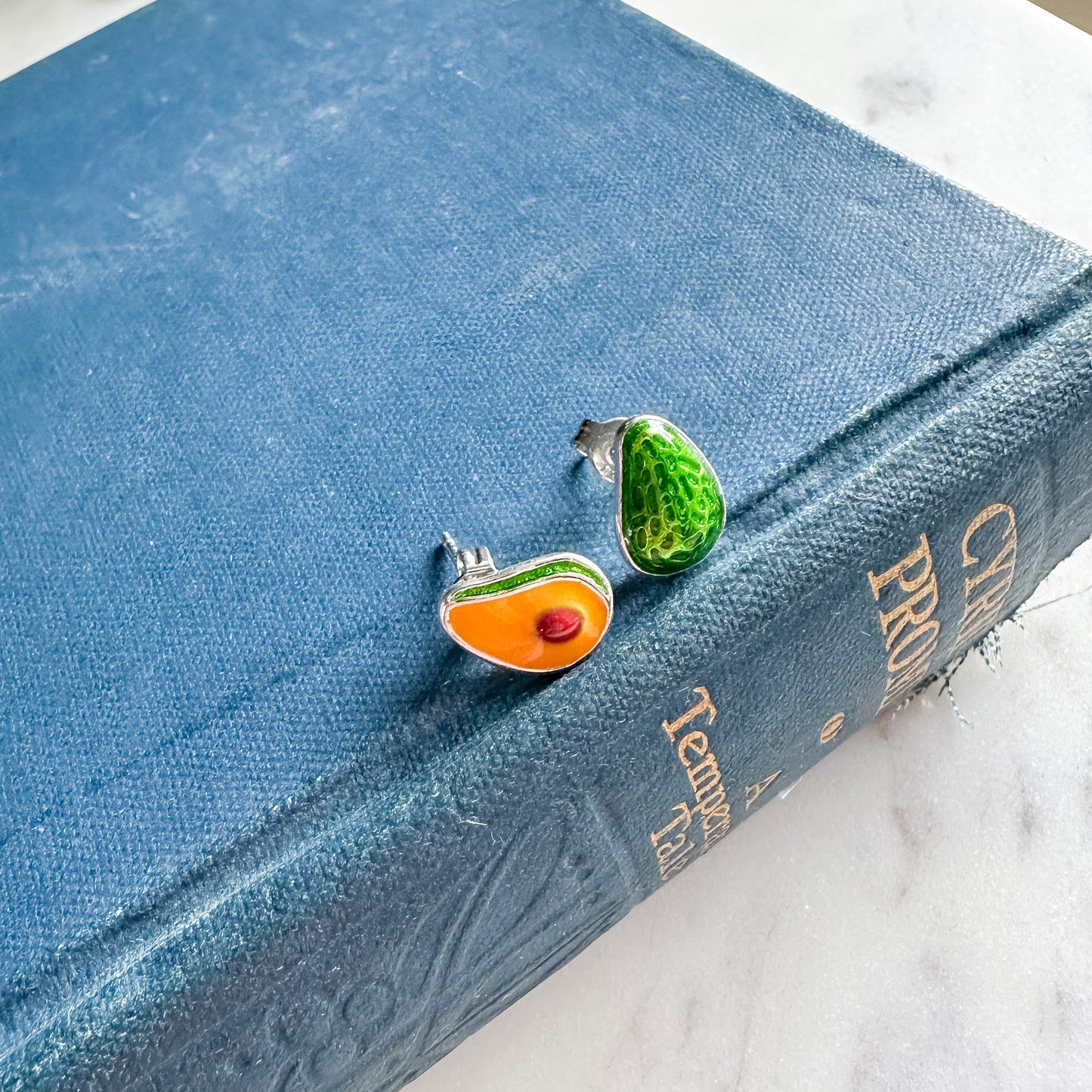 Avocado Sterling Silver Stud Earrings