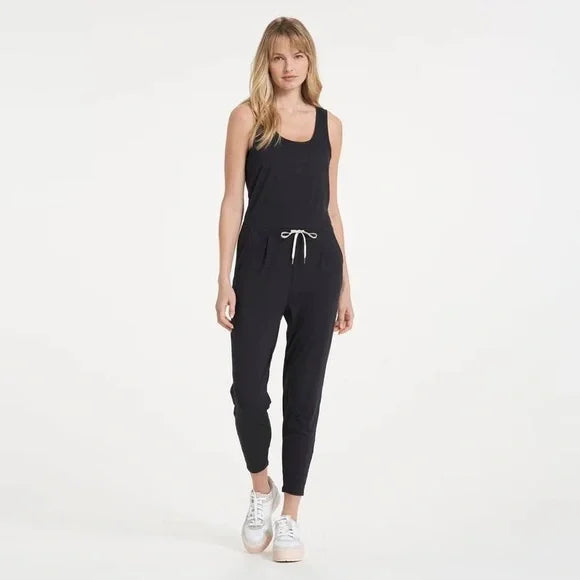 Vuori Black Lux Racerback Drawstring Harem Jogger Jumpsuit (M)