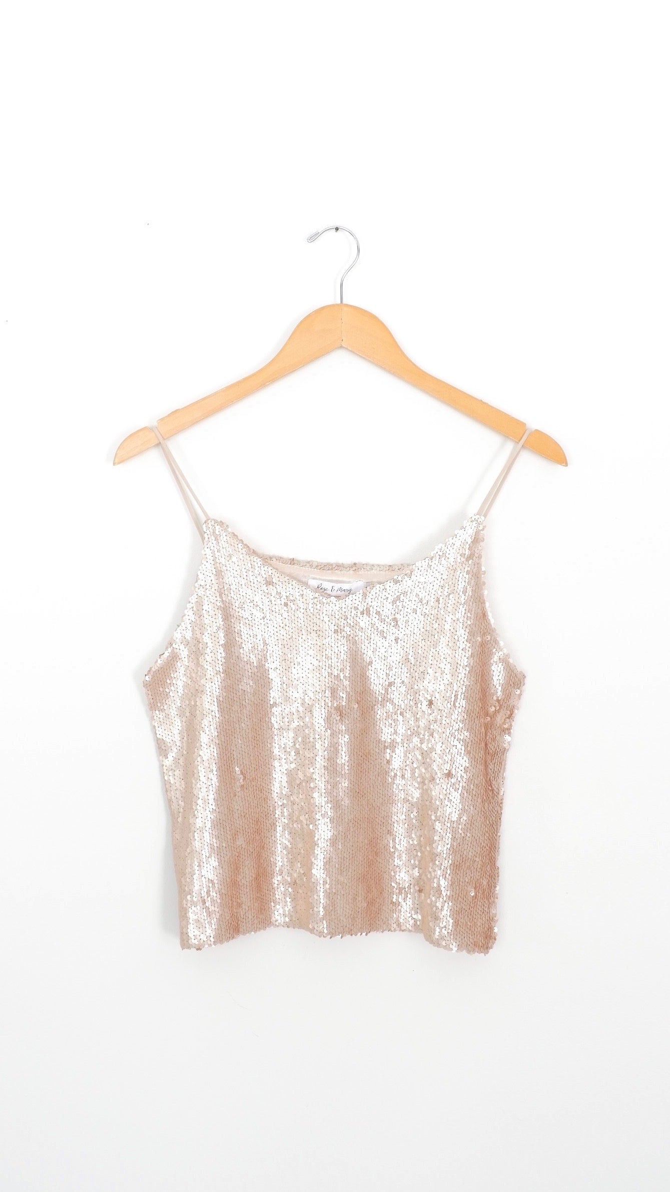 Champagne Gold Sequin Camisole Tank